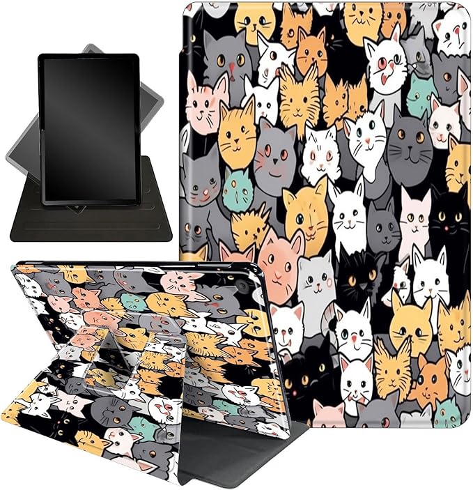for Kindle Fire 7 case 2019 2017 Release 9th 7th Generation,360 Degree Rotating Stand Smart Protective Cover Case for Amazon fire 7 Tablet 9th/7th Generation,Cute Cat