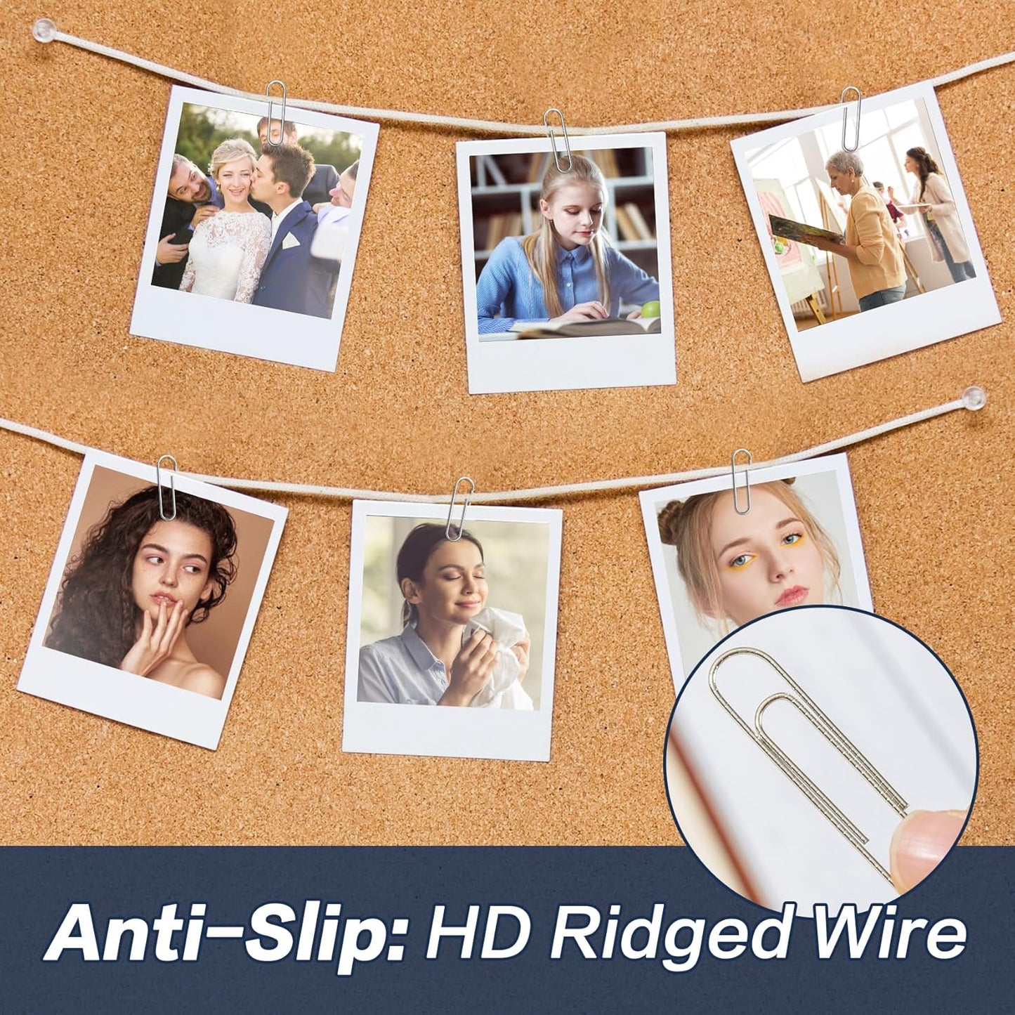 Deli Jumbo Paper Clips Nonskid, 300 Large Paper Clips, 3 Boxes of 100 Each, Silver