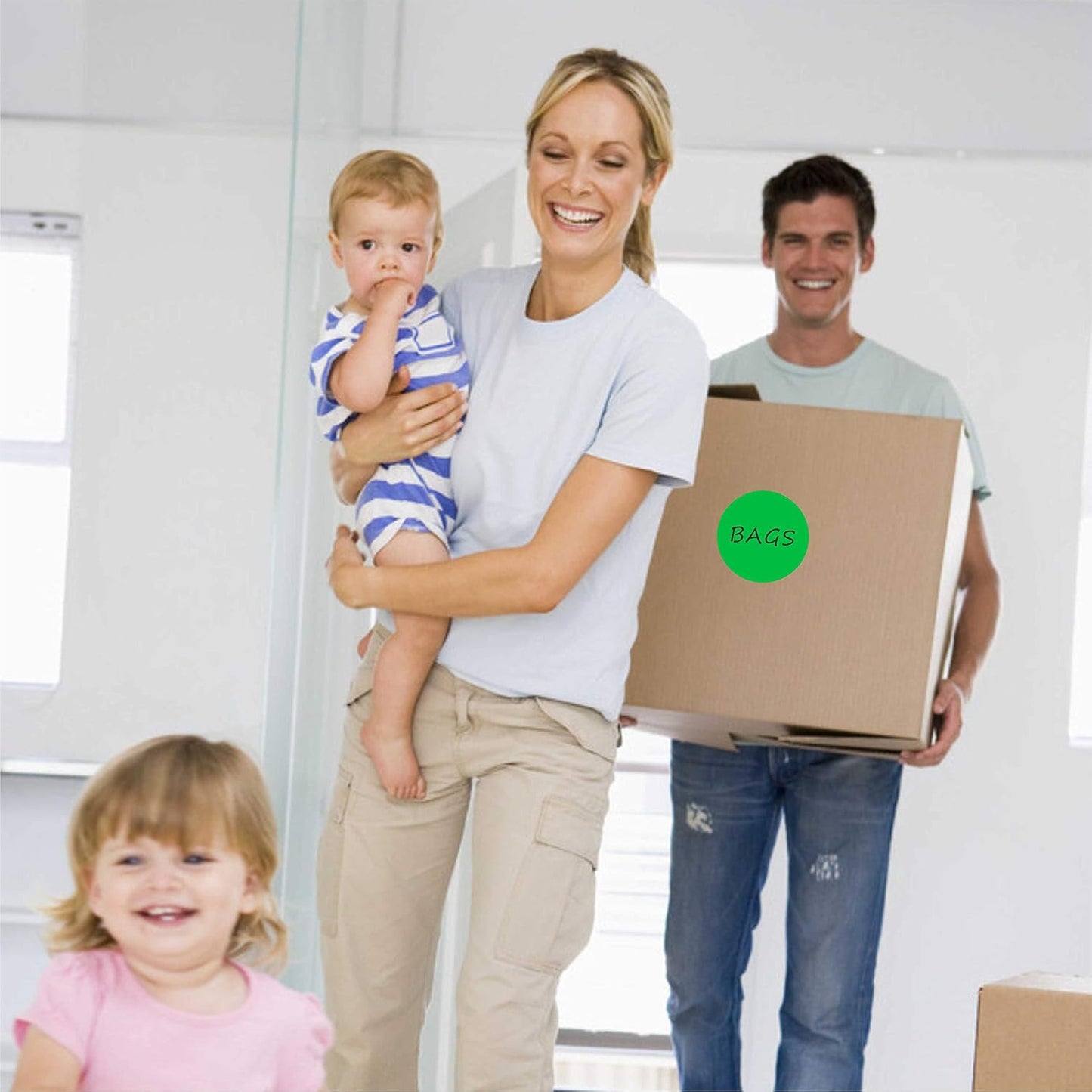 PARLAIM 3 Inch Round Color-Code Dot Stickers, 500 Color Coding Circle Labels per Roll Dispenser Box for Inventory, Green