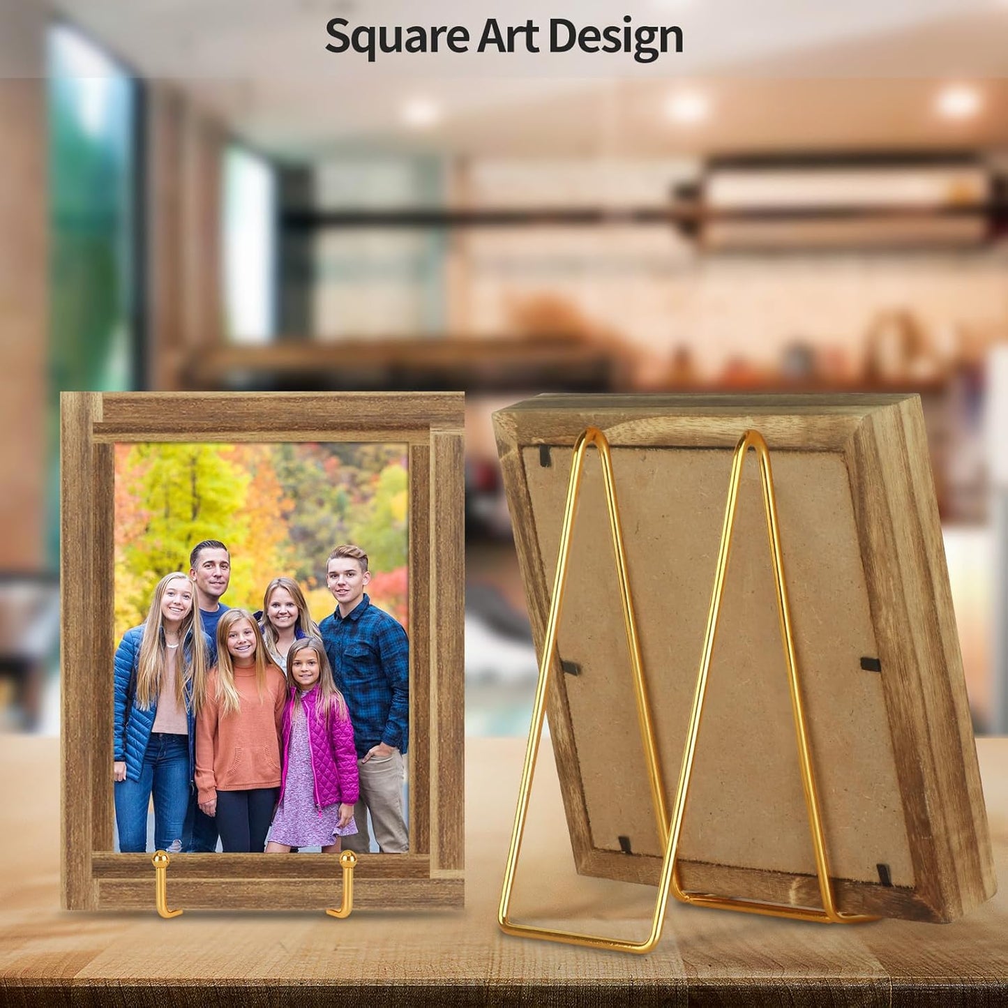 IBosins 5 Pack 8 Inch Plate Holder Display Stands, Large Metal Gold Frame Stand for Picture, Book, Photo Easel, Creation, Collectibles