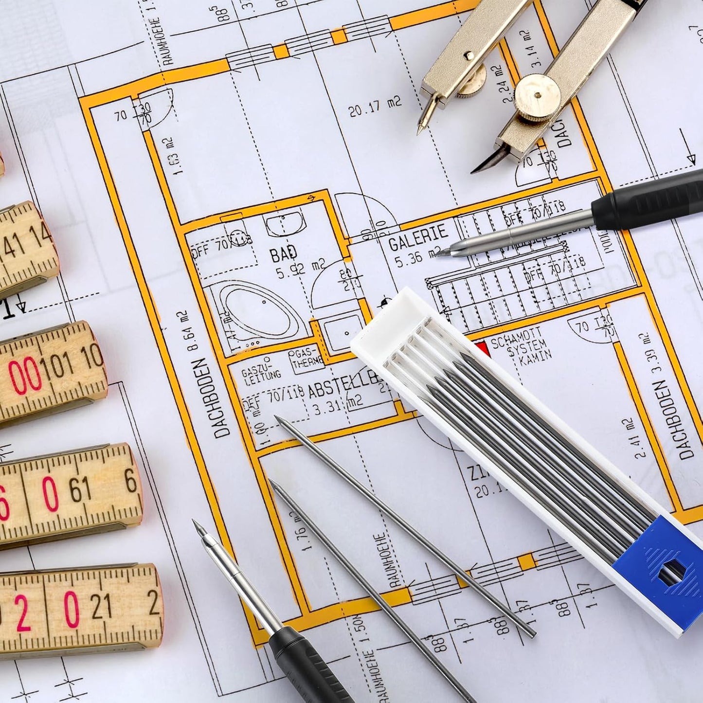 Zhehao 120 Pieces 2.8 mm Carpenter Pencils Refills HB Refill for Construction Pencils Refills Mechanical for Writing Drawing Drafting Woodworking Construction(Black)