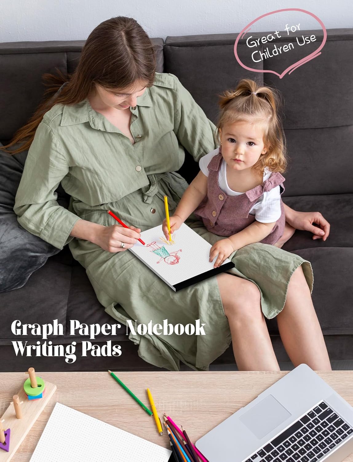 Dot Grid Notepad 8.5 x 11, 2 Pack, 5x5 Dotted Graph Paper 8-1/2 x 11", Dotted Journal Notepad for Sketching Journaling, Micro Perforated, White Thick Paper 1/5" Dots Notes Writing Pad, 30 Sheets/Pad