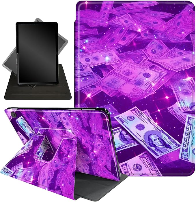 for Fire HD 10 Tablet Case 11th Generation 2021 and Amazon Fire HD10 Plus Case 10.1", 360 Degree Rotating Stand Smart Protective Case,for Fire HD 10 2021 Tablet,Starlight Flash Powder