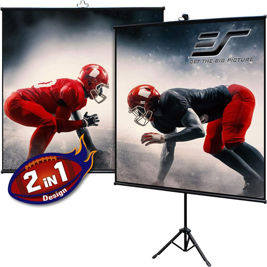 Elite Screens Tripod Lite Wall Series | 2 in 1 Portable Projector Screen Dual Tripod Stand/Wall Mount Indoor/Outdoor 65-INCH, 1:1 w/Carrying Bag | US Based Company 2-Year Warranty - T65SW, Black