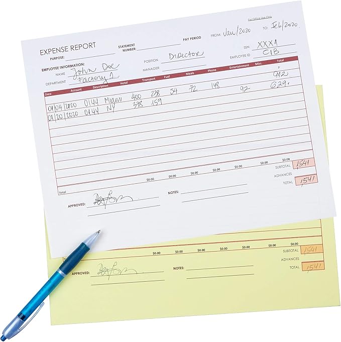 Limited Papers (TM), Carbonless Sheets, Superior, Pre Collated, Multi part, Bond Finish. (2 Part Reverse, 8.5 x 11 Inch, Canary/White (5887), 1 Ream)