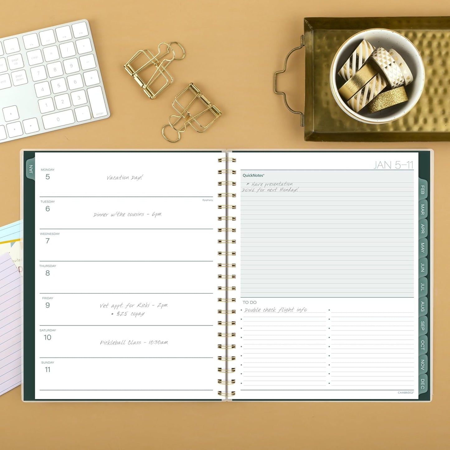 Cambridge 2026 Planner, Weekly & Monthly, 8-1/2" x 11", Large, Emerald Isle (1758-905-26)