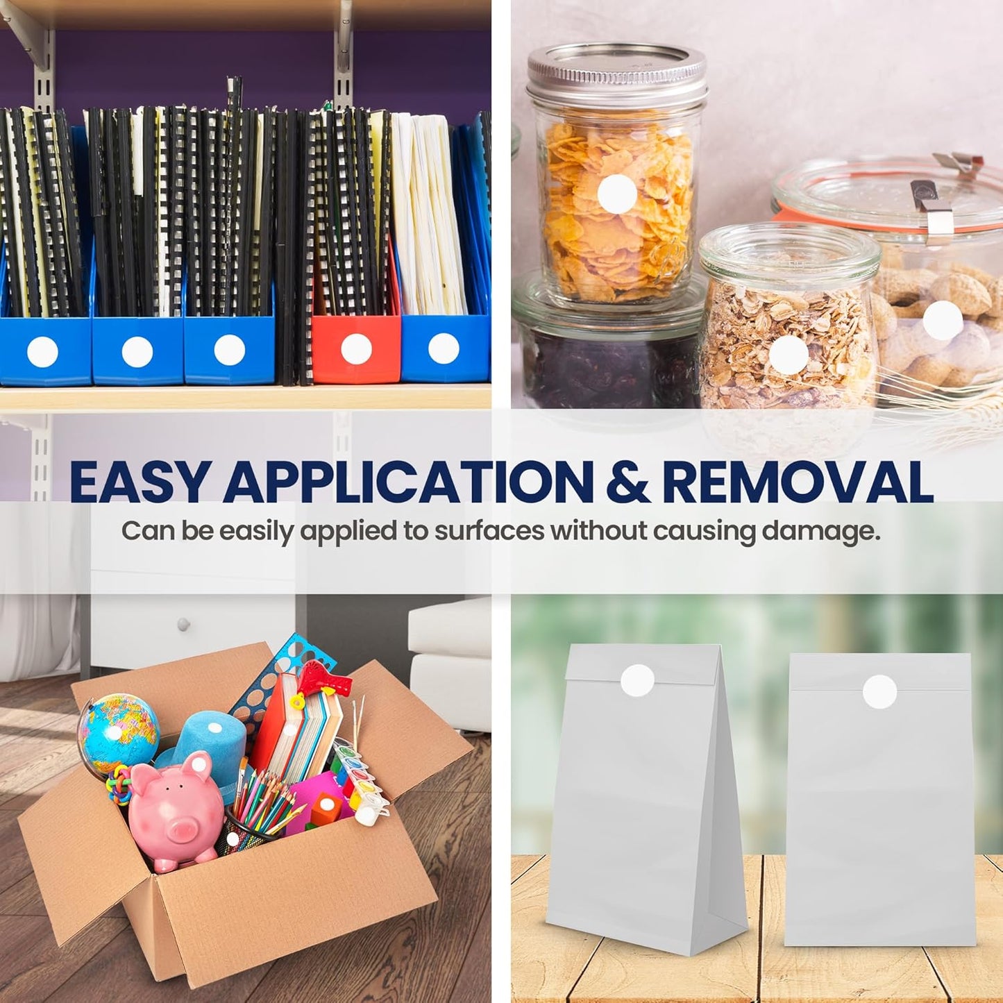 Perco White 1-Inch Round Circle Dot Sticker Labels with Removable Adhesive – 1,000 Labels per Roll – Versatile, Vibrant Colors, Reliable Hold, No Residue, Perforated for Convenient Use – Made in USA