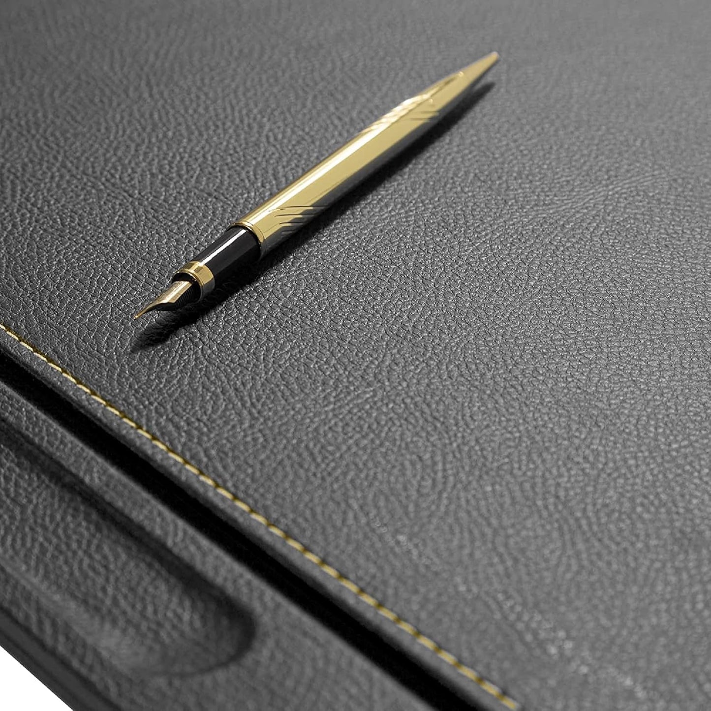 MOOGCO Bonded Set - Leather Desk Organizer - Desk Accessories - Home Office Accessories - Desk Supplies - Leather Desk Set