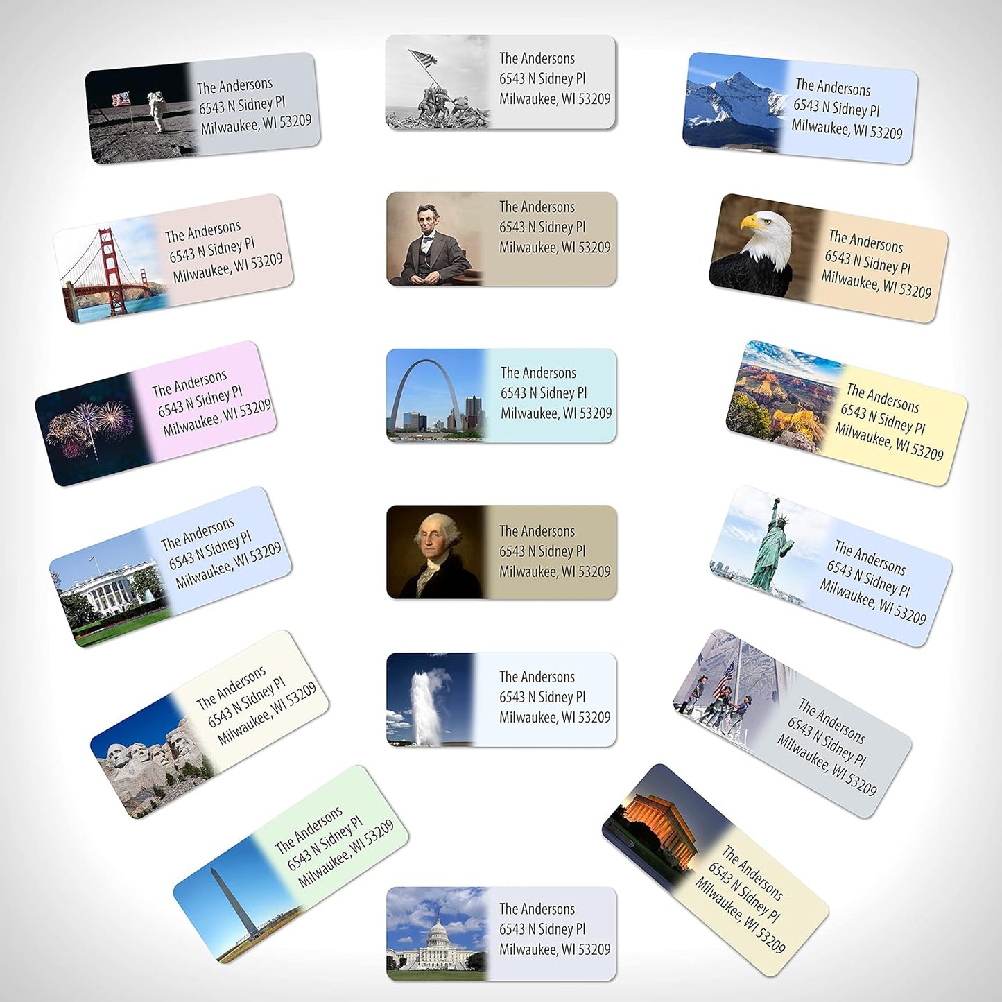 Customized Personalized Address Labels - Made in The USA by Kenco (250 Labels, All American)