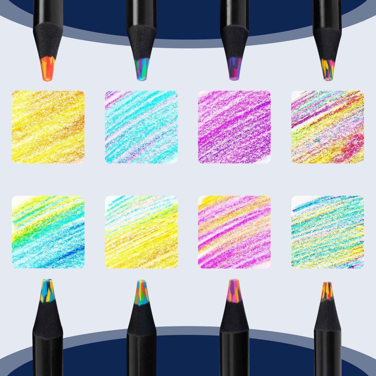 Stocking Stuffers for Kids, 16 Pieces Art Supplies Colored Pencils, Jumbo Rainbow Pencils with Sharpener, Multicolored Pencils for Drawing, Coloring, Christmas Gifts, Party Favor Bags