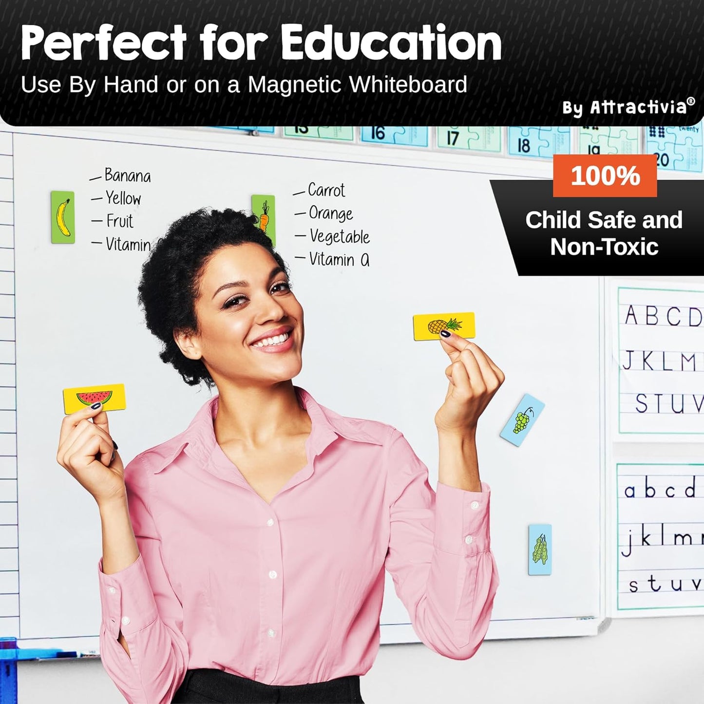 Dry Erase Magnetic Labels 2.8 x 1.2 in, Solid Colors, Dry Erase Magnets, 60-Pack, Colored Erasable Write-On All-Purpose Labels, for Office, Education, Home, Whiteboard