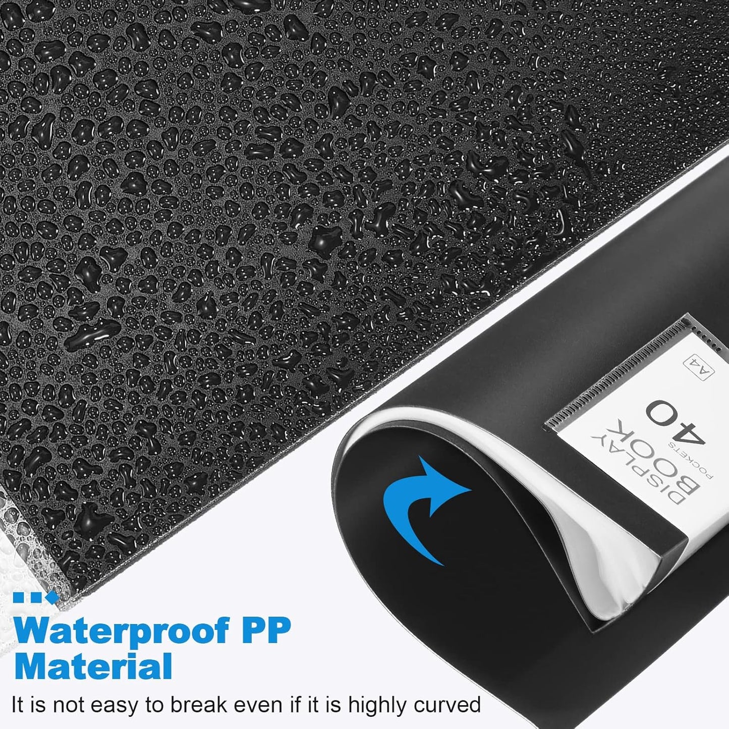 Marspark 6 Pcs Binder with Plastic Sleeves Large 8.5" x 11" Display Presentation Book 40 Pocket 80 Pages Art Portfolio Folder Clear Sheet Protector for Photo Document (Black)