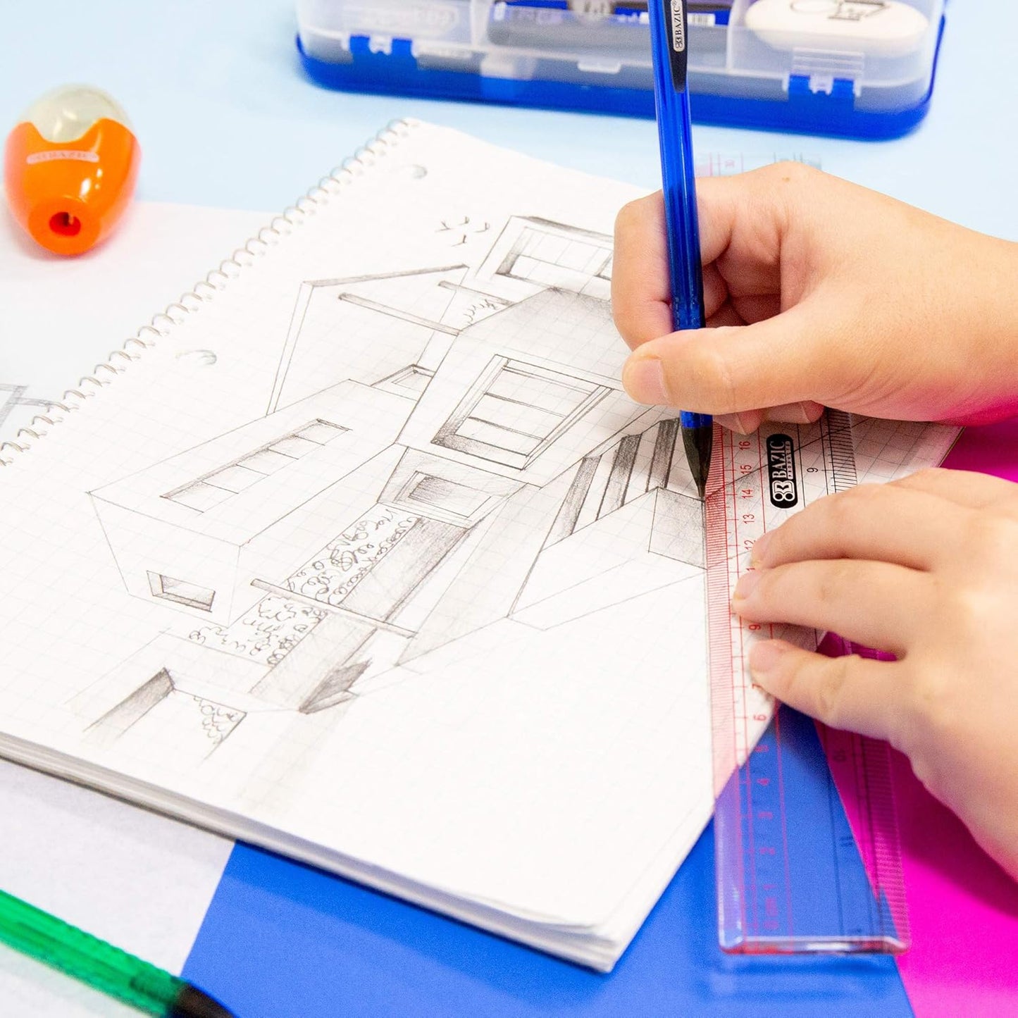 BAZIC Plastic Clear Ruler 12" (30cm), Inches Centimeter Metric Measuring Drafting Rulers, for Students School Supplies, 24-Pack