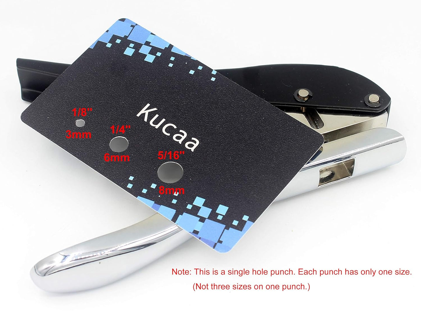 Metal Silver Hand-held 1/4 inch 6mm Round Heavy Duty Single Circle Hole Punch for ID Cards PVC Cards Badge Photos