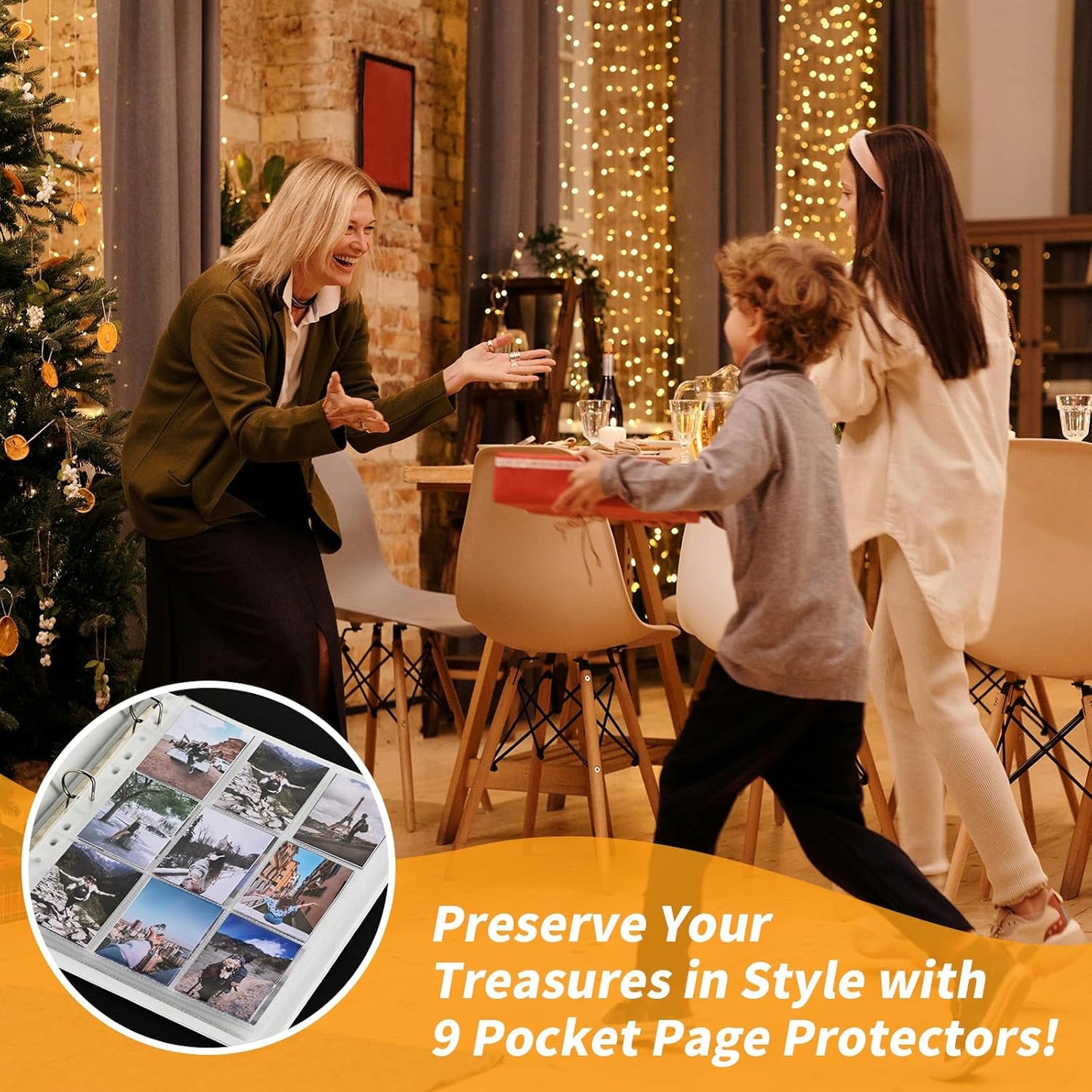 400 Pack 9 Pocket Trading Card Binder Pages, Holds 7200 Cards, Thickened Binder Sleeves, 3 Ring 9 Pocket Sheets for Sports Cards, Coupons Cards