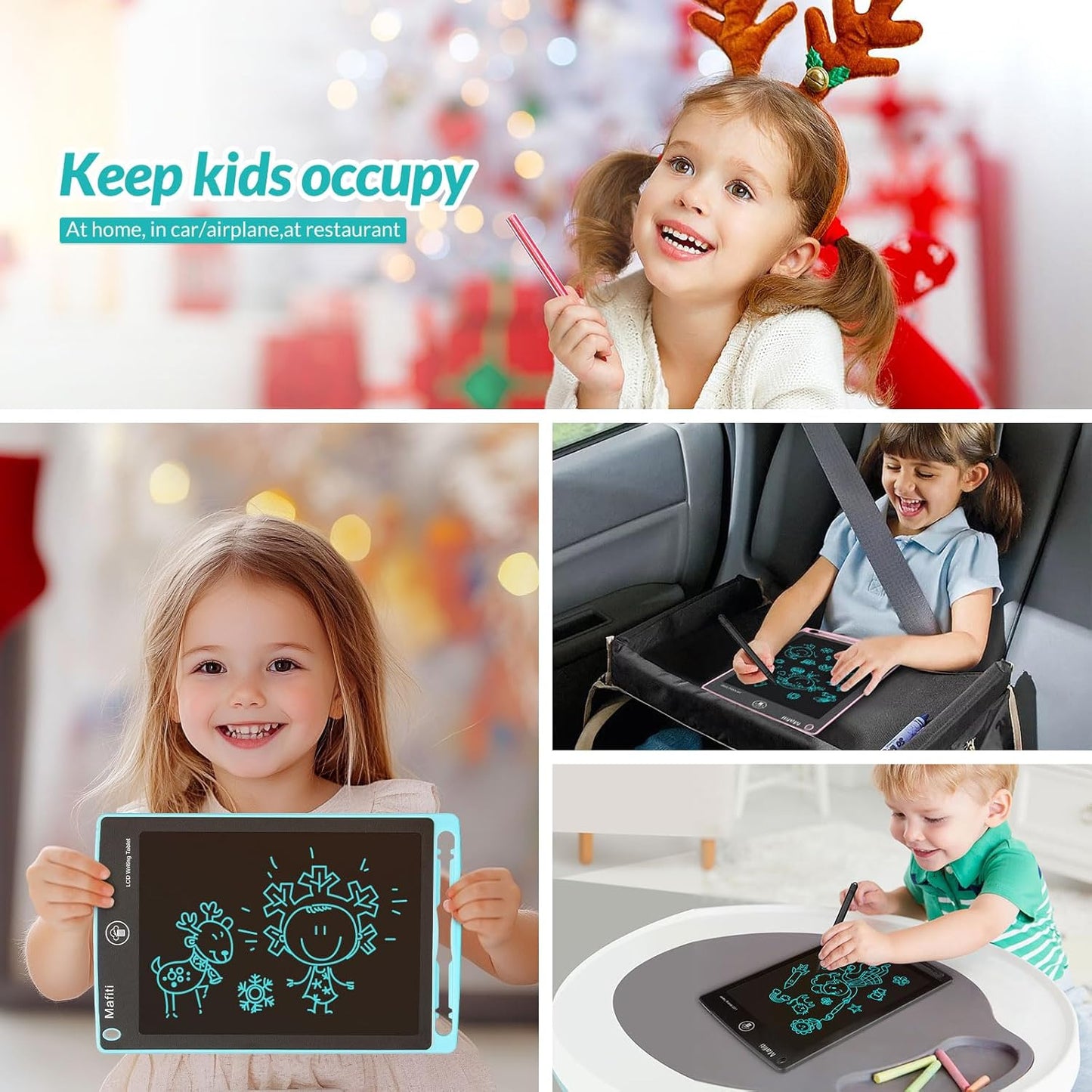 Mafiti 3 Pack LCD Writing Tablet 8.5 Inch Electronic Drawing Pads Doodle Board Travel Toys for Kids Portable Ewriter Gifts for Boys Girls 3 4 5 6 Year Old