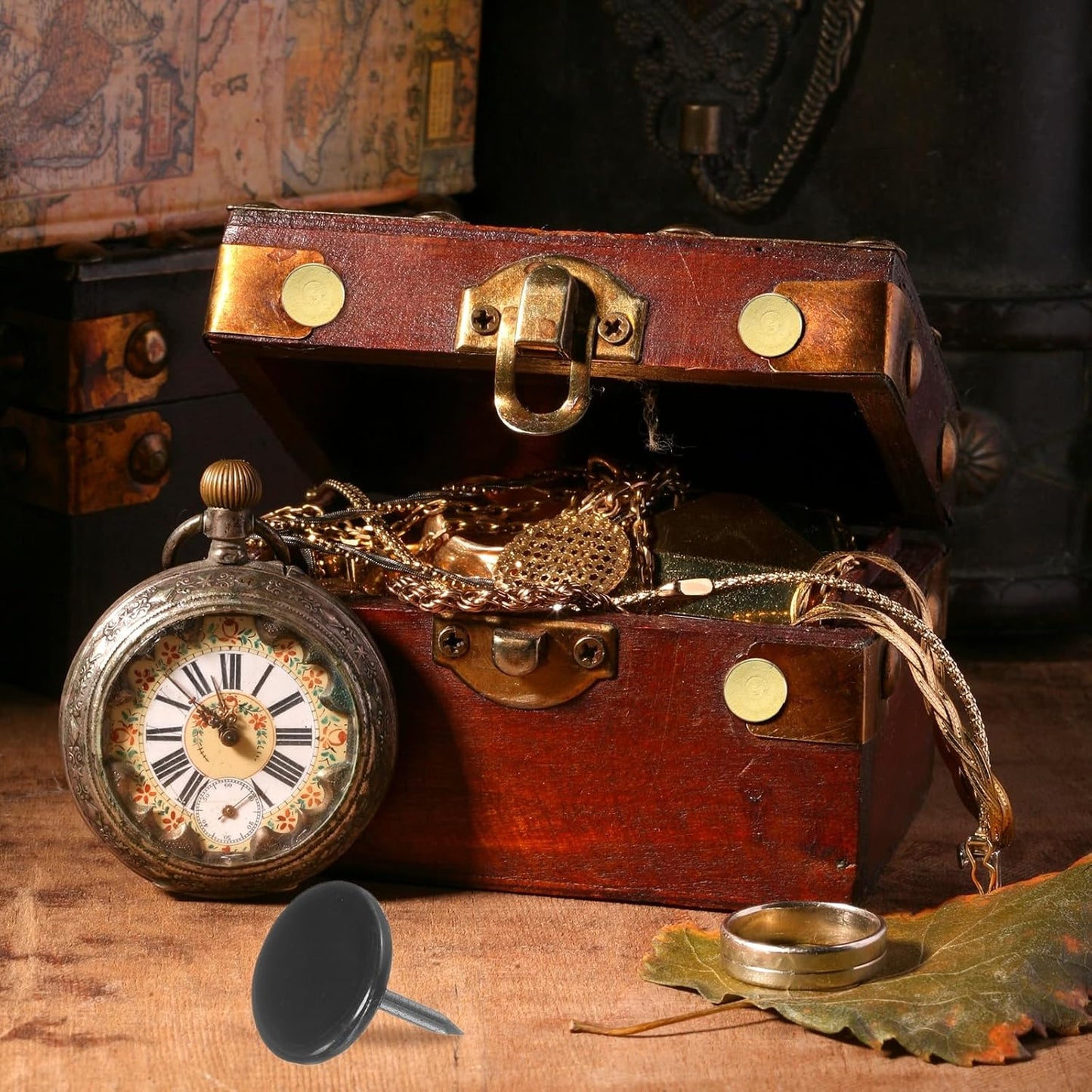 uxcell 150Pcs Upholstery Tacks, 11mmx13mm Flat Head Thumb Tack Decorative Furniture Nails Push Pins for Furniture Sofa Headboards, Black