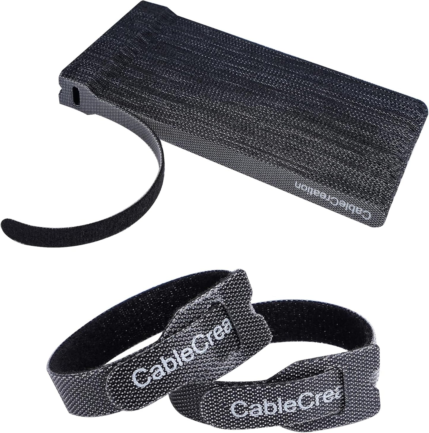 CableCreation 100PCS Fastening Cable Ties Reusable, Premium 6-Inch Adjustable Cord Ties, Nylon Cable Management Straps Hook Loop Cord Organizer Wire Ties Reusable Black