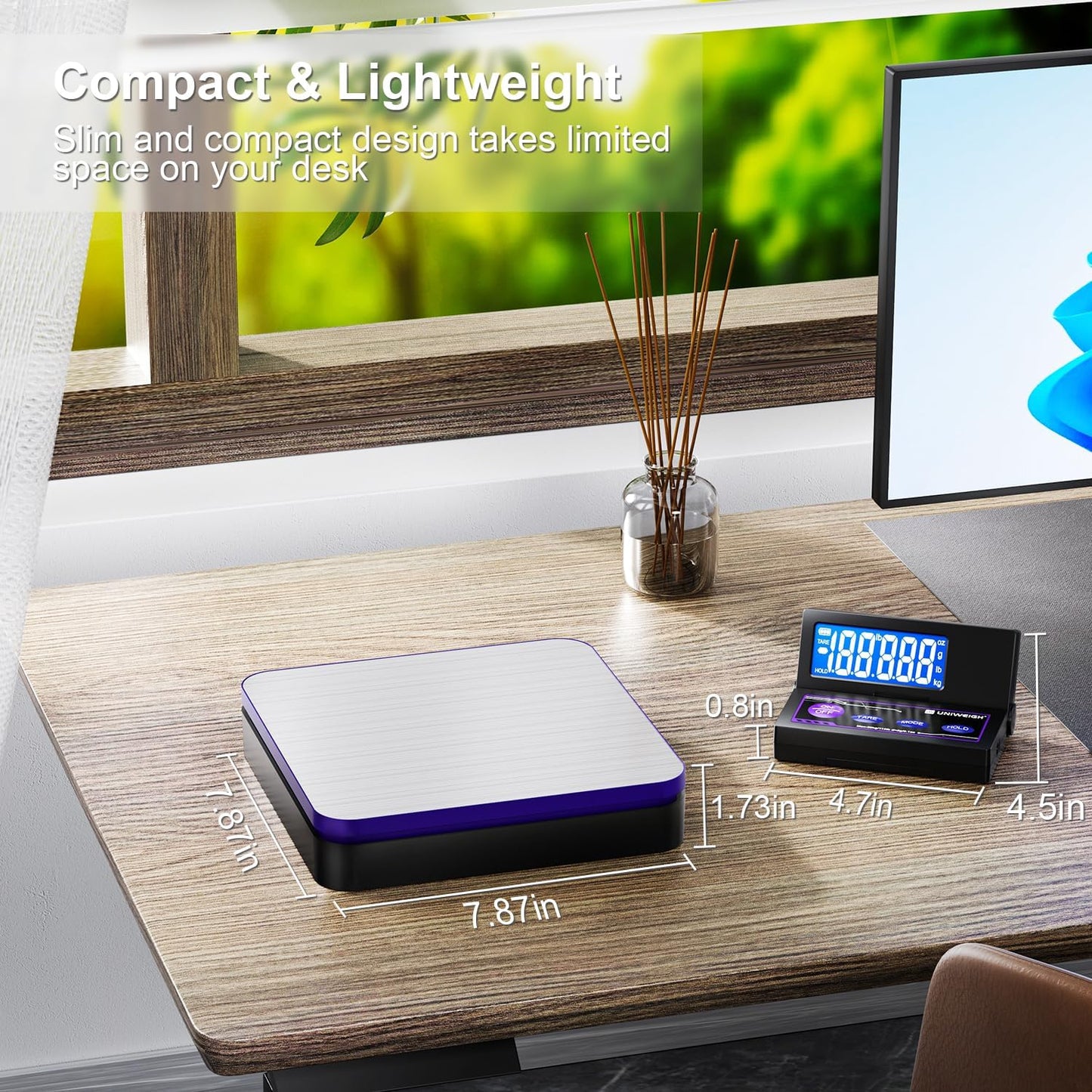 Digital Wireless Shipping Postal Scale 110lbs/0.1oz Accurate,Foldable LCD,Package Scale with Stainless Steel/5 Units/Tare/Hold Function,Postage Scale for Packages,Mail Scale,Black+Purple