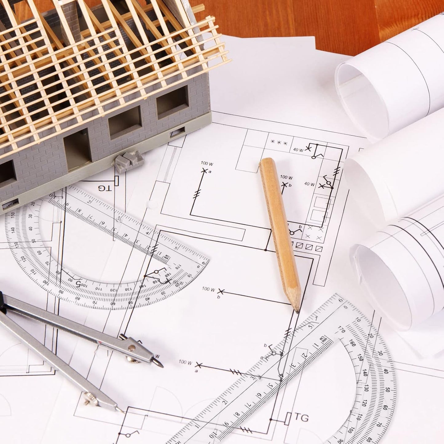 Zonon 2 Pcs 6 Inch Plastic Protractor Math Protractors 180 Degrees Angle Measurement, Translucent for Geometry Classroom Kid Student School Office Supplies(Clear)