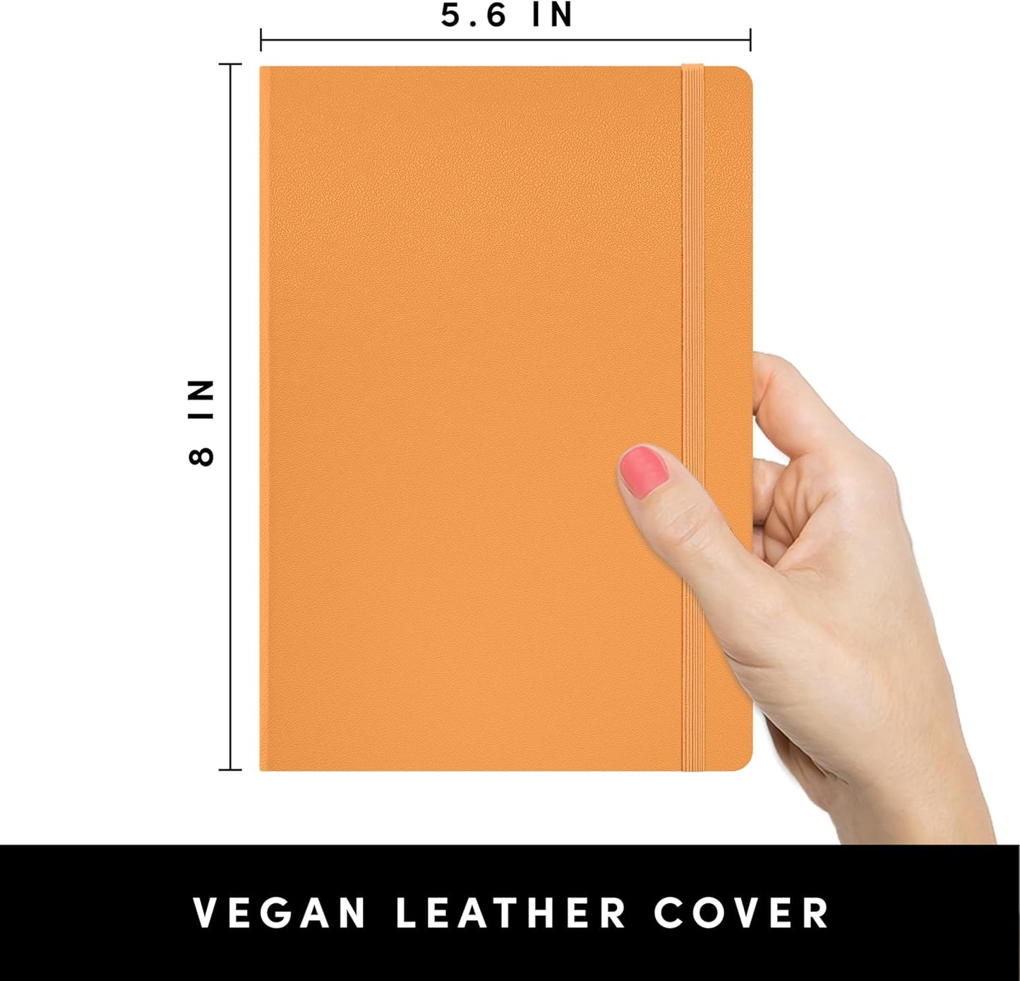 PAPERAGE Lined Journal Notebook, (Marigold), 252 Pages, Medium 5.6 in x 8 in - 100 GSM Thick Paper – Hardcover Journaling Notebook for Work, School & Note Taking