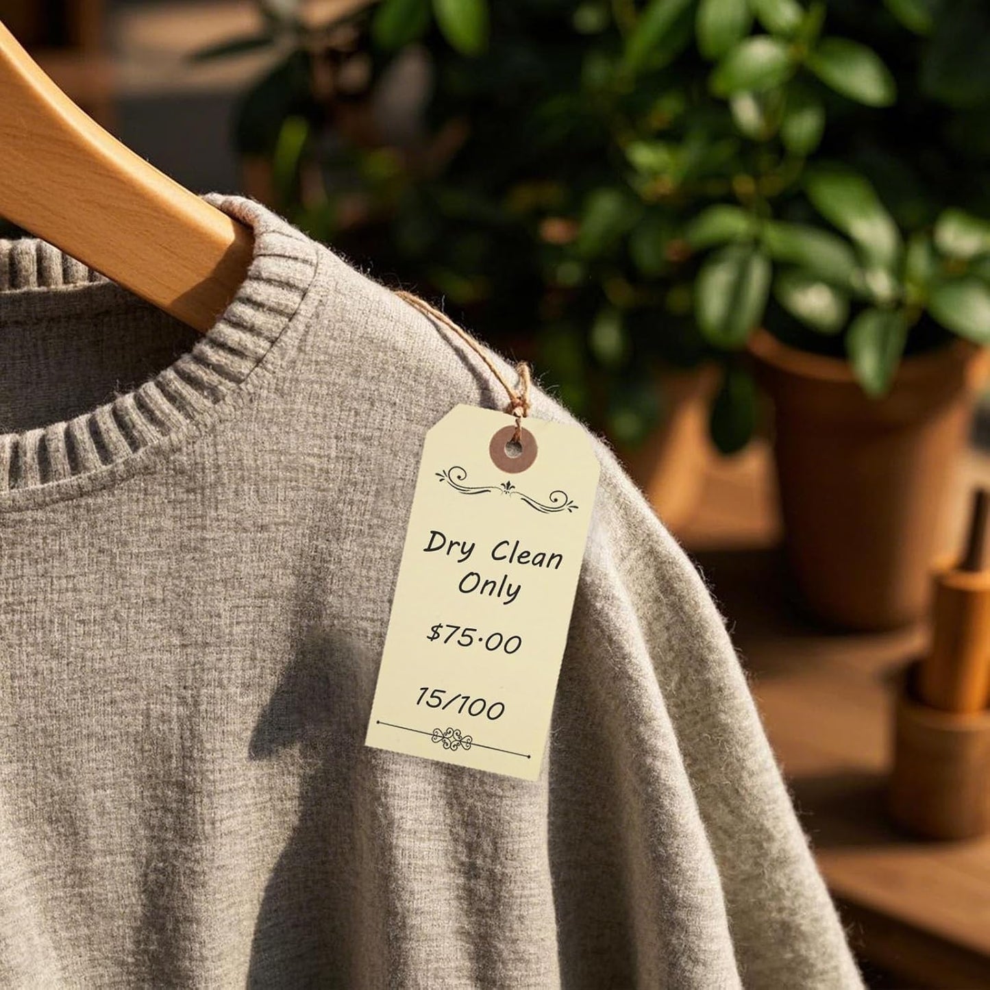 SallyFashion Tags with Metal Wire Attached, 120 PCS Blank Manila Pricing Tags for Labeling, Equipment Shipping Labels with String for Luggage Garage Clothing Inventory, 4 3/4" x 2 3/8"