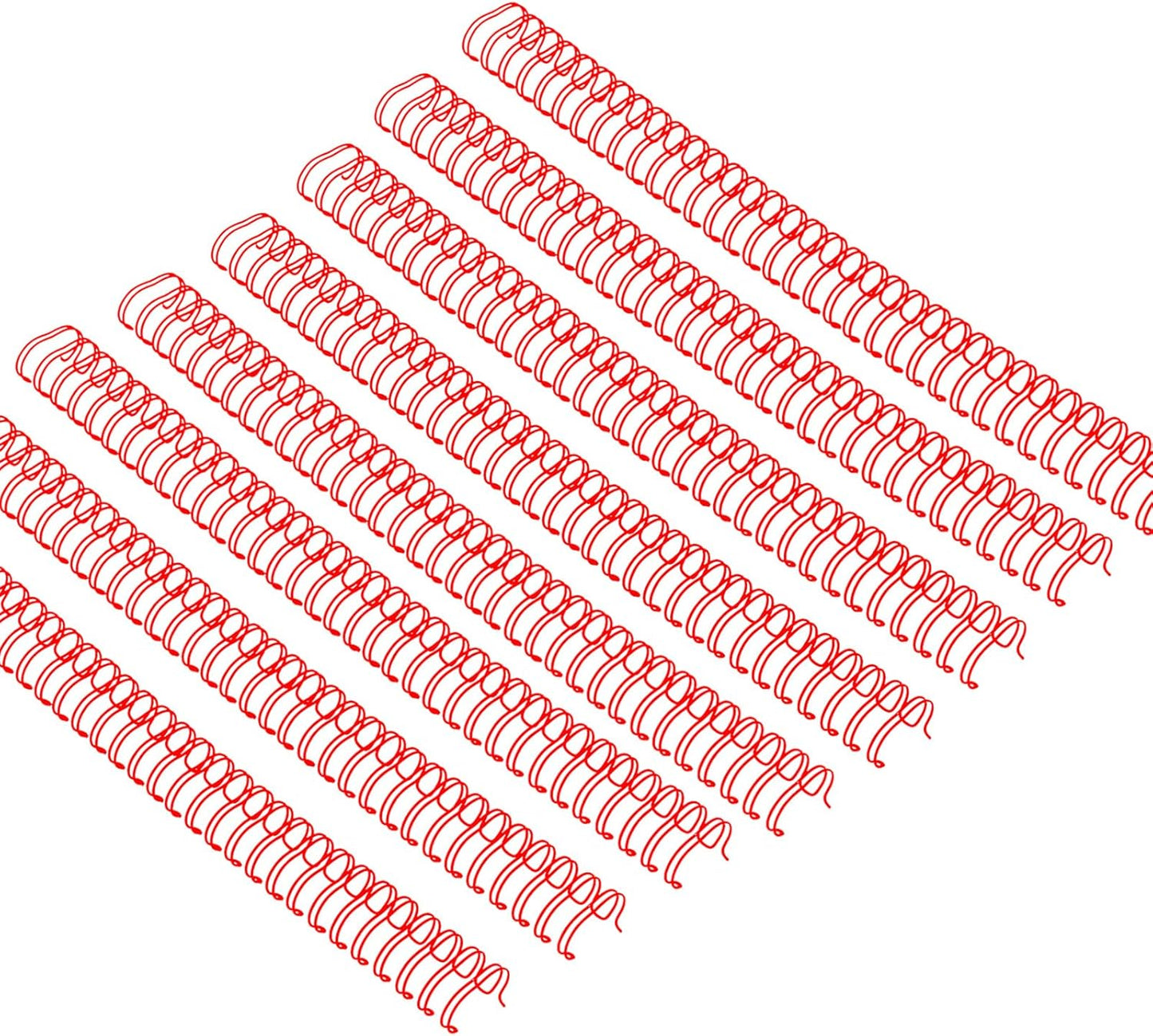 100 Pack Metal Twin Loop Binding Wire Coils, 34-Loop, 3/4" Cinch Book Binding Wire, 3:1 Pitch, YolieraArt Double Loop Bindings180 Sheet Capacity Fit for School Office Notebook Maker Red