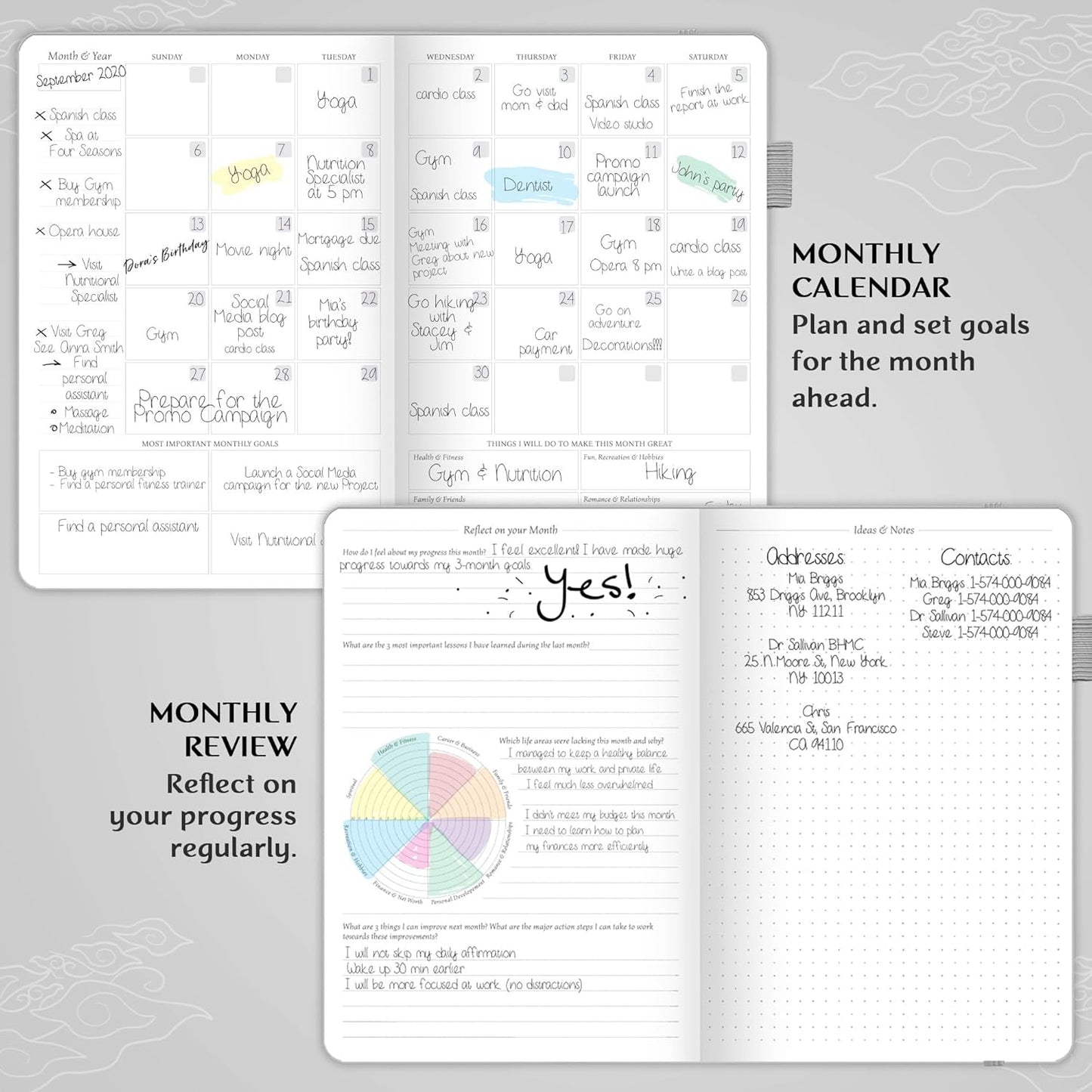 Legend Planner – Weekly & Monthly Life Planner to Hit Your Goals & Live Happier. Organizer Notebook & Productivity Journal. A5 (White)