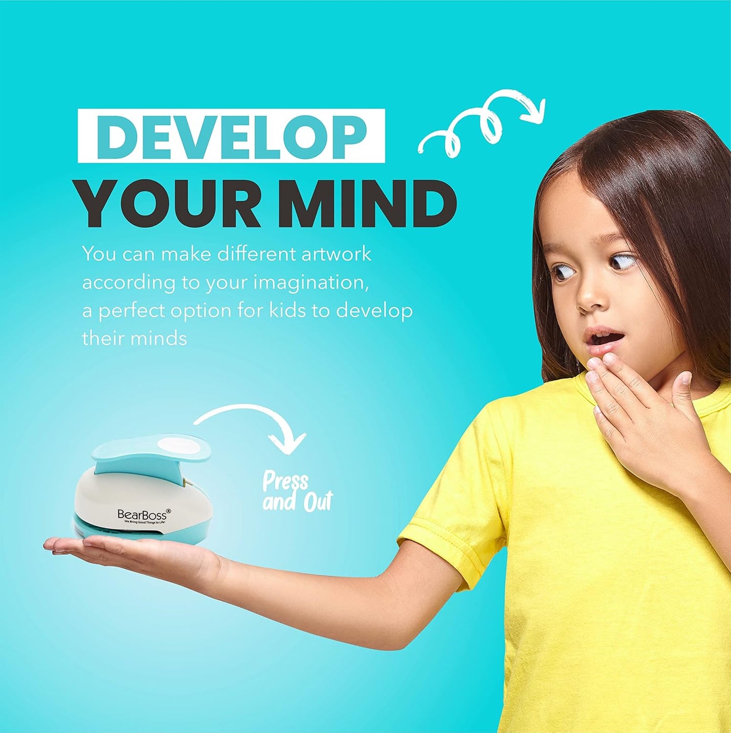 BearBoss 2 Inch Circle Punch, Hole Punch Shapes, Paper Punch Set for Scrapbooking Festival Paper Greeting Card DIY Albums Photos (Classic White)