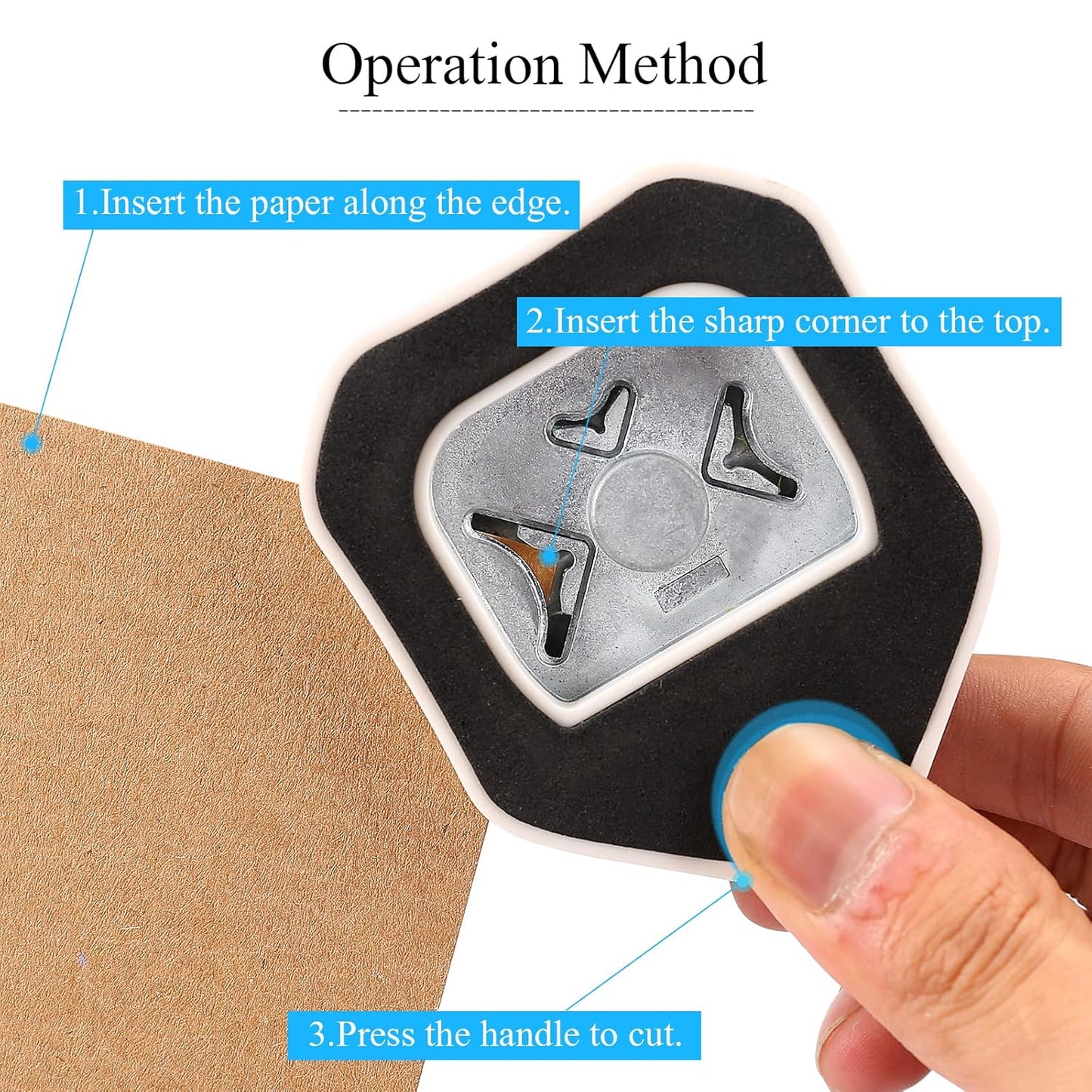 LOONENG 3 Way Rounded Corner Punch, 4mm, 7mm, 10mm 3 in 1 Corner Cutter for Paper Crafts, Laminator, Cardstock, DIY Projects, Photocards, Card Making and Scrapbooking