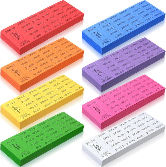Kosiz 1000 Sheets 25 Bid Raffle Ticket Numbers - Chinese Auction Ticket Sheets for Events, Church (Deep Color)