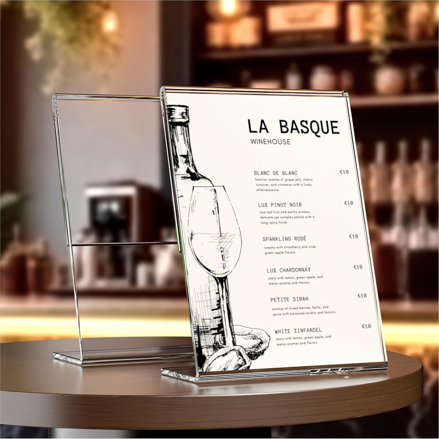 Acrylic Sign Holder 8.5x11 Inches 18 Pack, L Shape Clear Plastic Display Stand, Table Sign Holder Menu Flyer Paper Sign Holders 8.5x11 for Restaurants, School, Office, Store