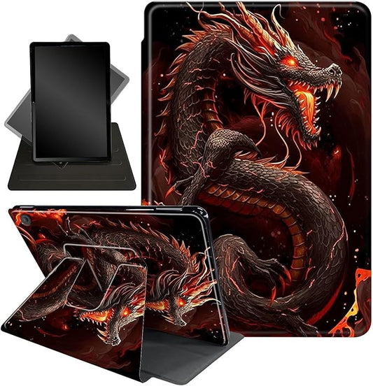 for Fire HD 10 Tablet Case 11th Generation 2021 and Amazon Fire HD10 Plus Case 10.1", 360 Degree Rotating Stand Smart Protective Case,for Fire HD 10 2021 Tablet,Fire Dragon