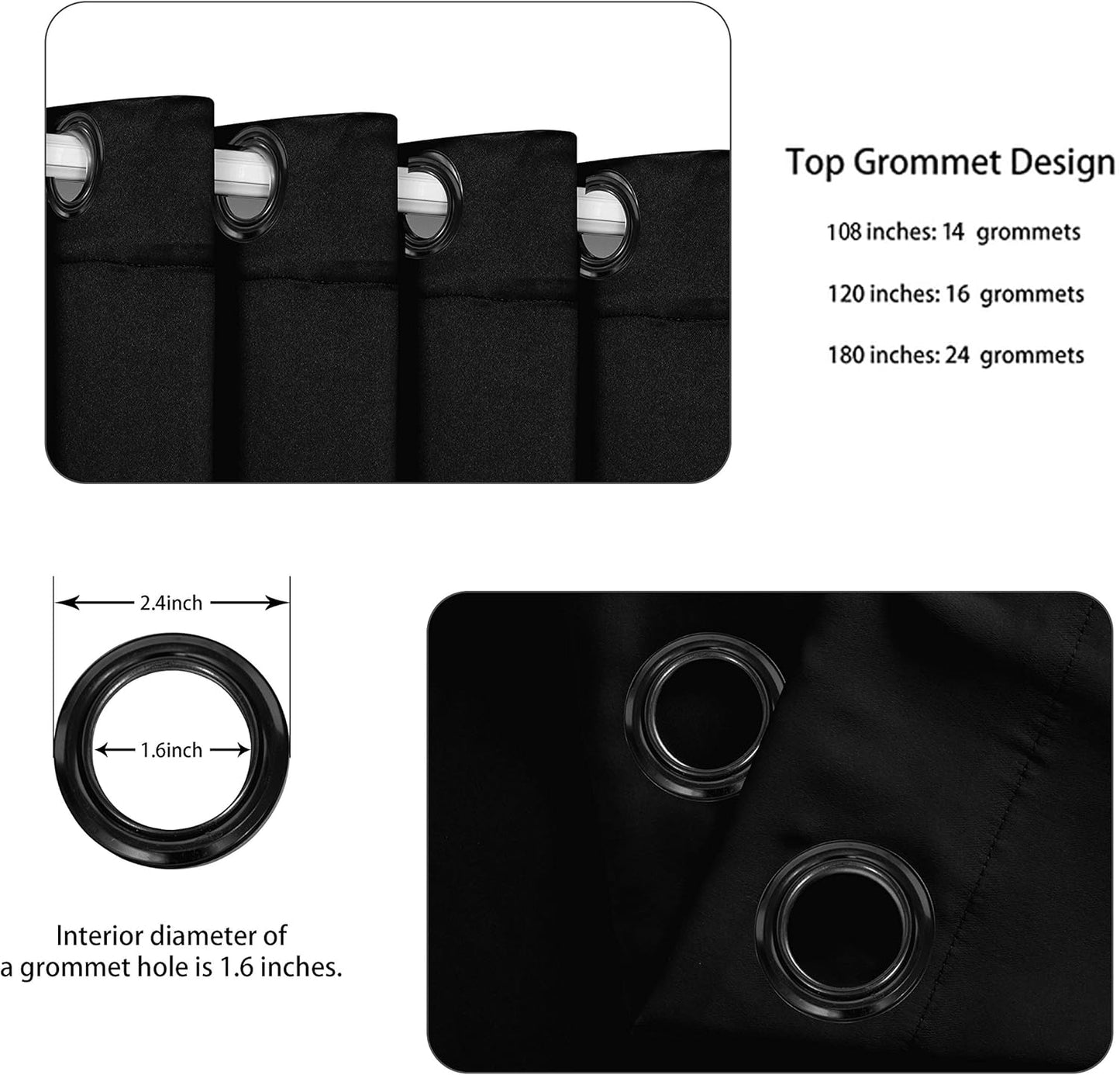 BONZER Extra Wide Room Divider Curtain Total Privacy Wall Noise Reducing Blackout Curtains for Patio Sliding Glass Door, 96L x 150W Inch (8L x 12.5W ft), 1 Panel, Black