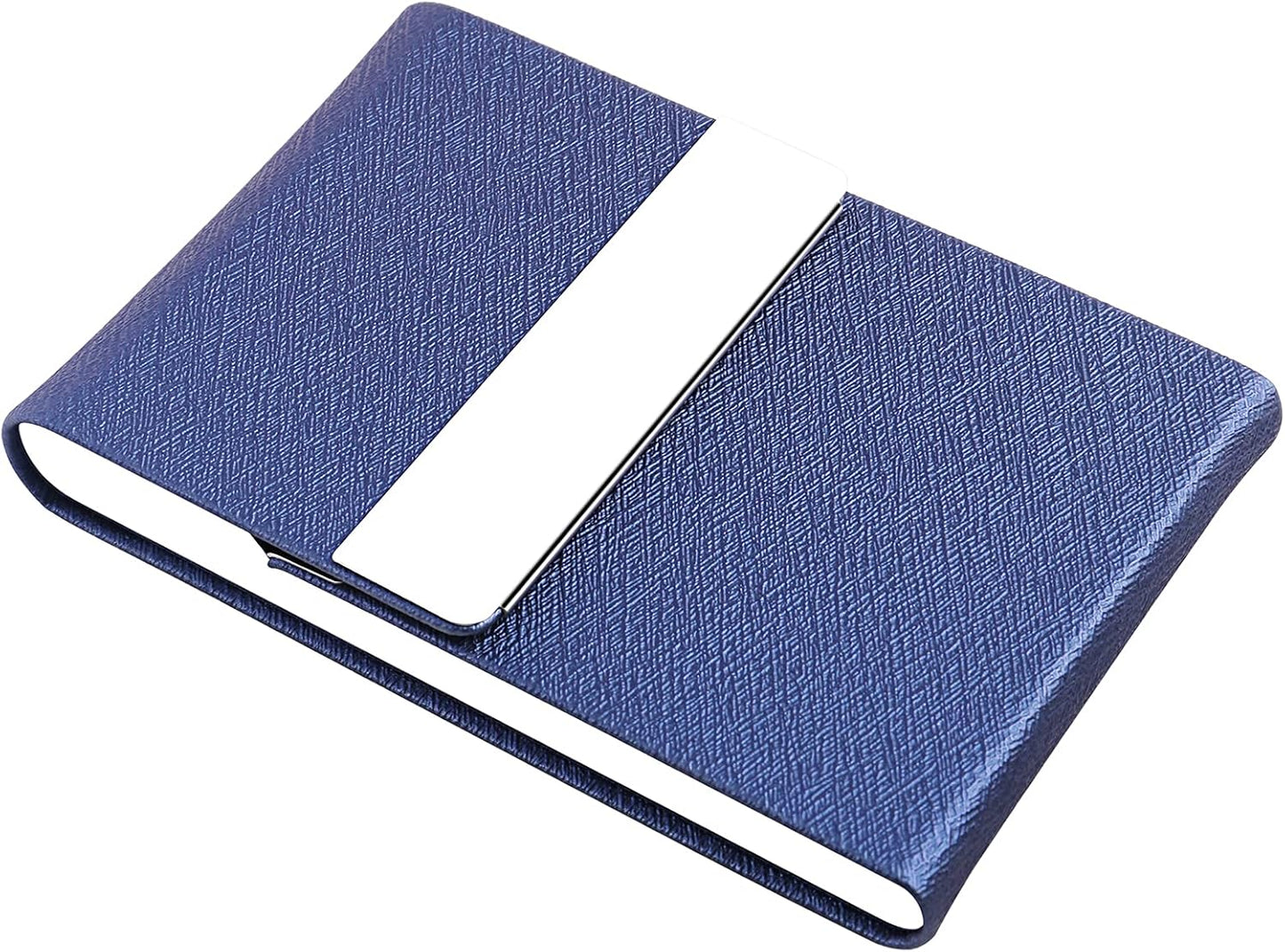 Professional Business Card Holder, Pocket Business Card Case for Women & Men, PU Leather Multi Card Case, Credit Card Wallet, Name Card Holder with Magnetic Closure, Blue-gs