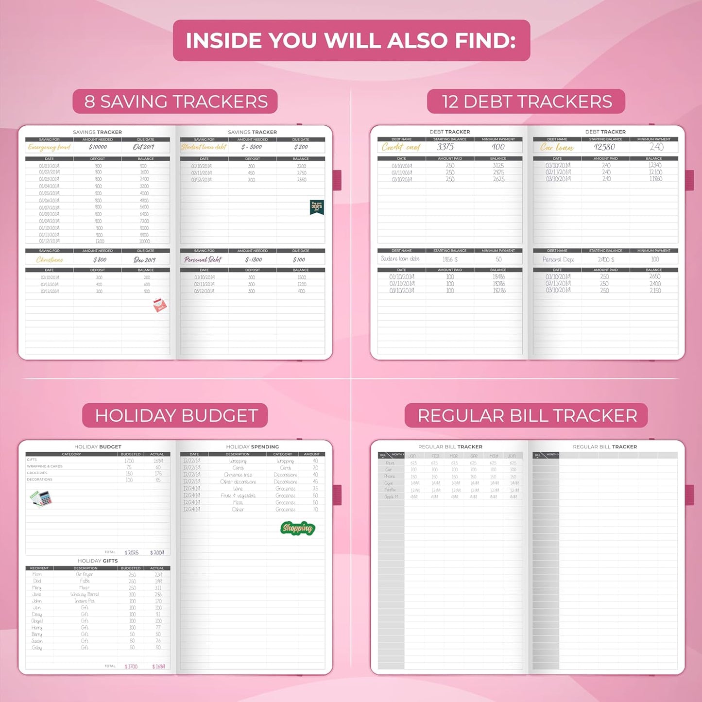 Clever Fox Budget Planner - Expense Tracker Notebook. Monthly Budgeting Organizer, Finance Logbook & Accounts Book, Bill Tracker, A5 (Hot Pink)