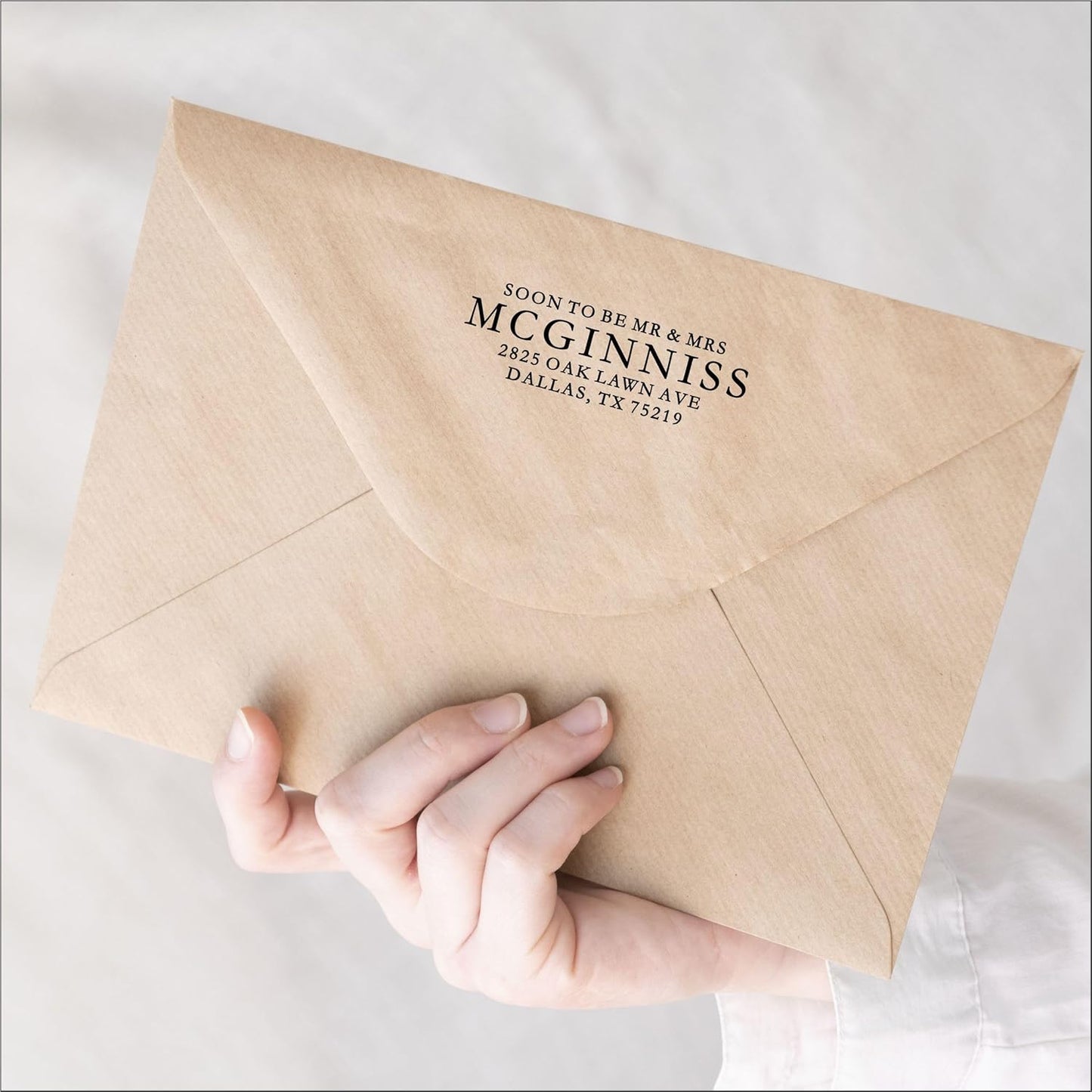 Self Inking Return Address Stamp - Custom 4 Line Personalized Address Stamp for Envelopes, Wedding Invitations, Business, Mailing Labels, Black Ink (All Serif)