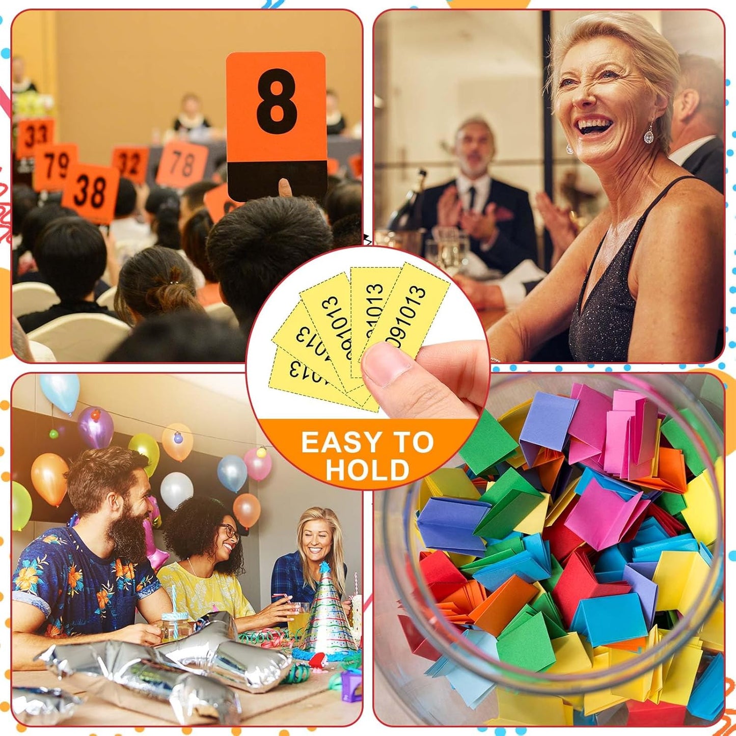 Kosiz 1000 Sheets 5 Bid Raffle Ticket Numbers Auction Tickets for Events & Church (Dark Yellow)