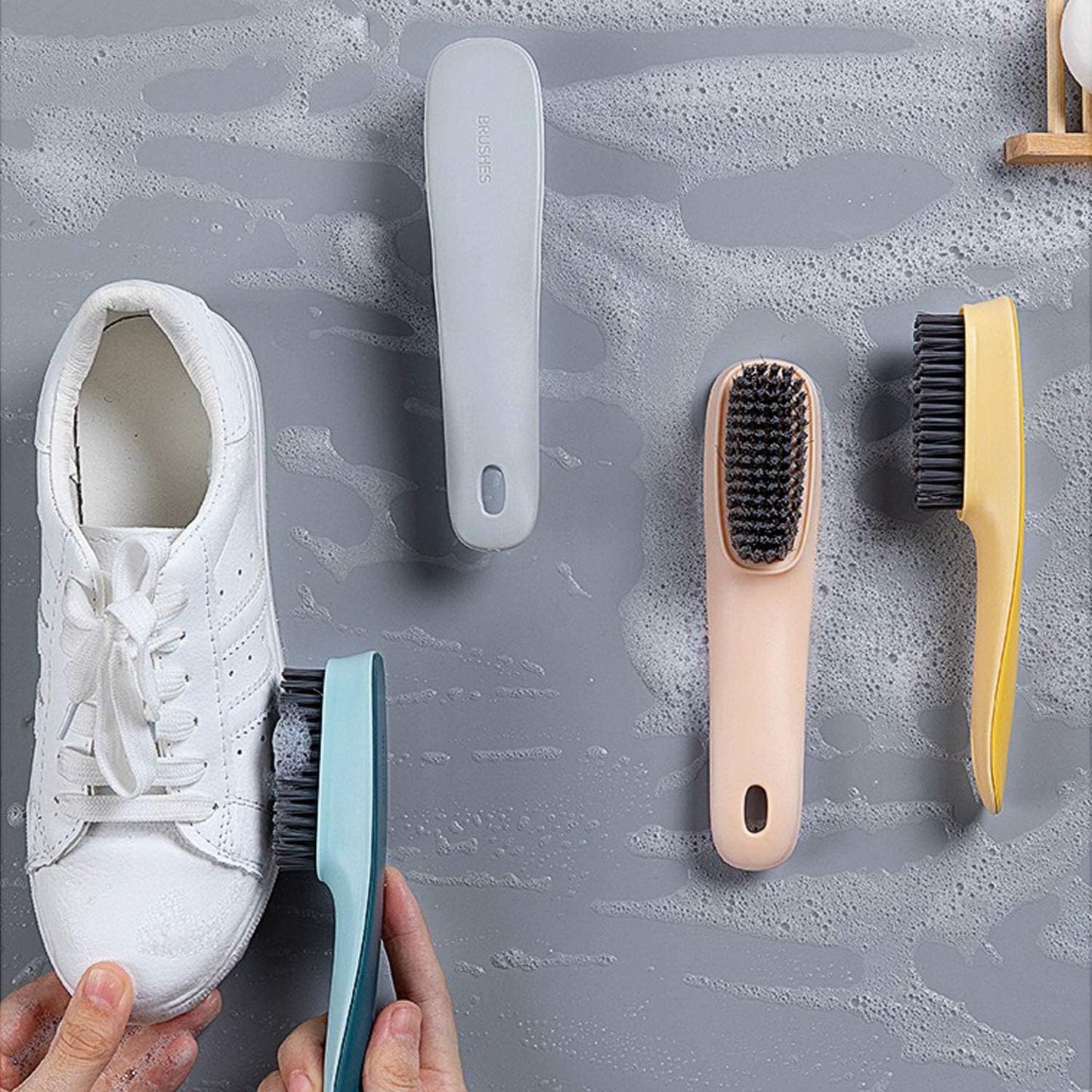 Cleaning Brush Household Small Laundry Brush for Soft Bristle Scrub Clothes Shoe Underwear Fabric Hand Cleaning Brush Pack of 2 Blue