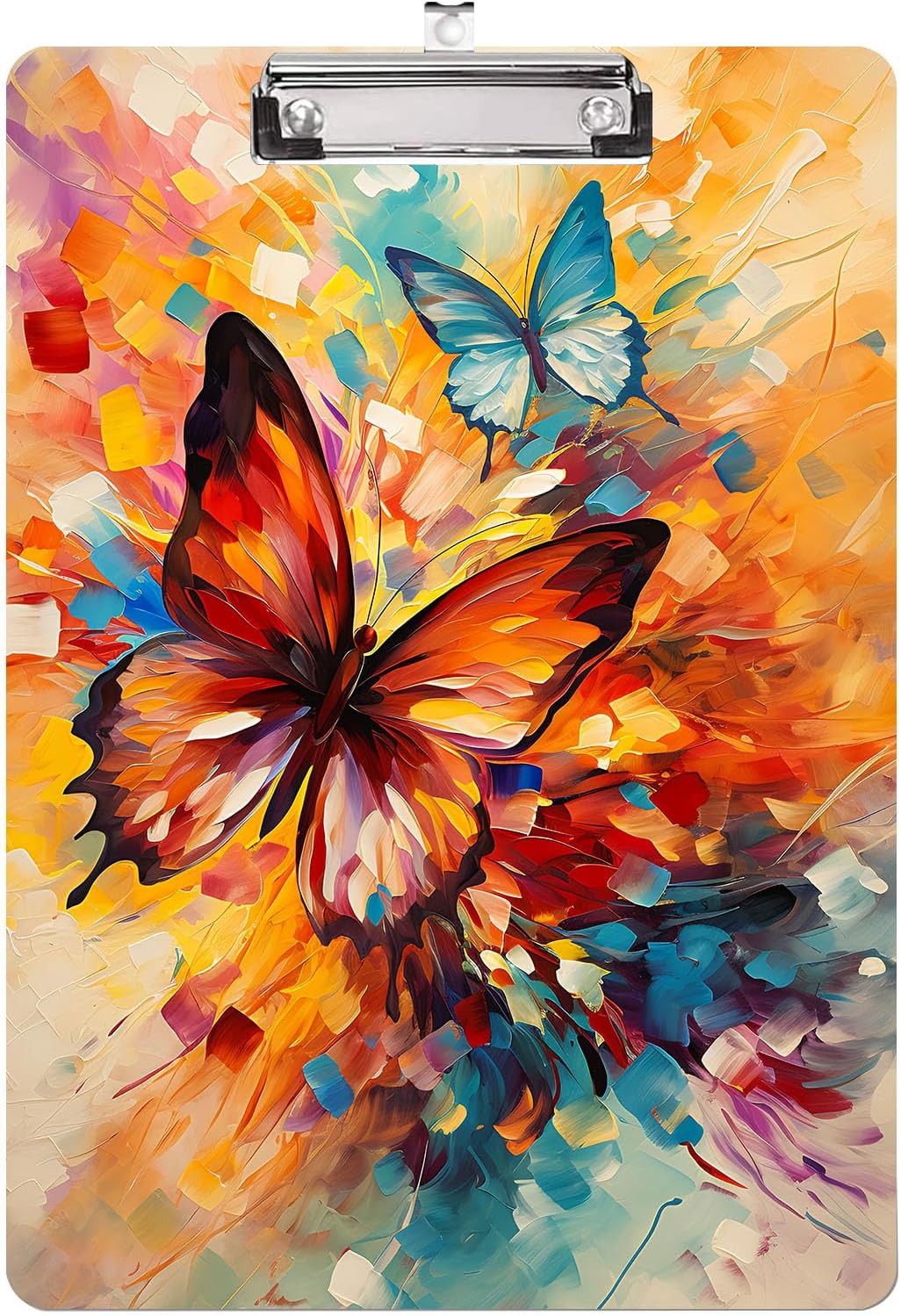 Butterfly Clipboard,Decorative Acrylic Clipboard with Low Profile Metal Clip for Office,School,Teachers,Students Standard Letter Size 9x12.5