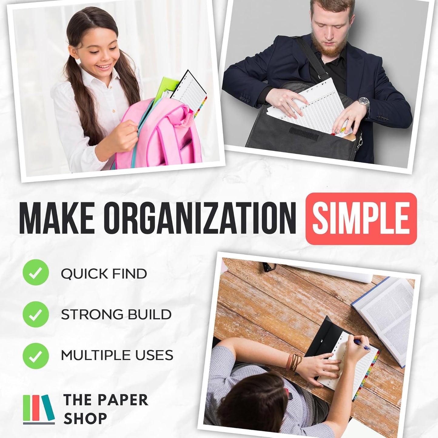 [25 Pack] A4 File Dividers 20 Part Numbered 1-20 | A4 Subject Dividers 20 Part Numbered 1-20 with Multipunched Reinforced Colour Tabs 150gsm