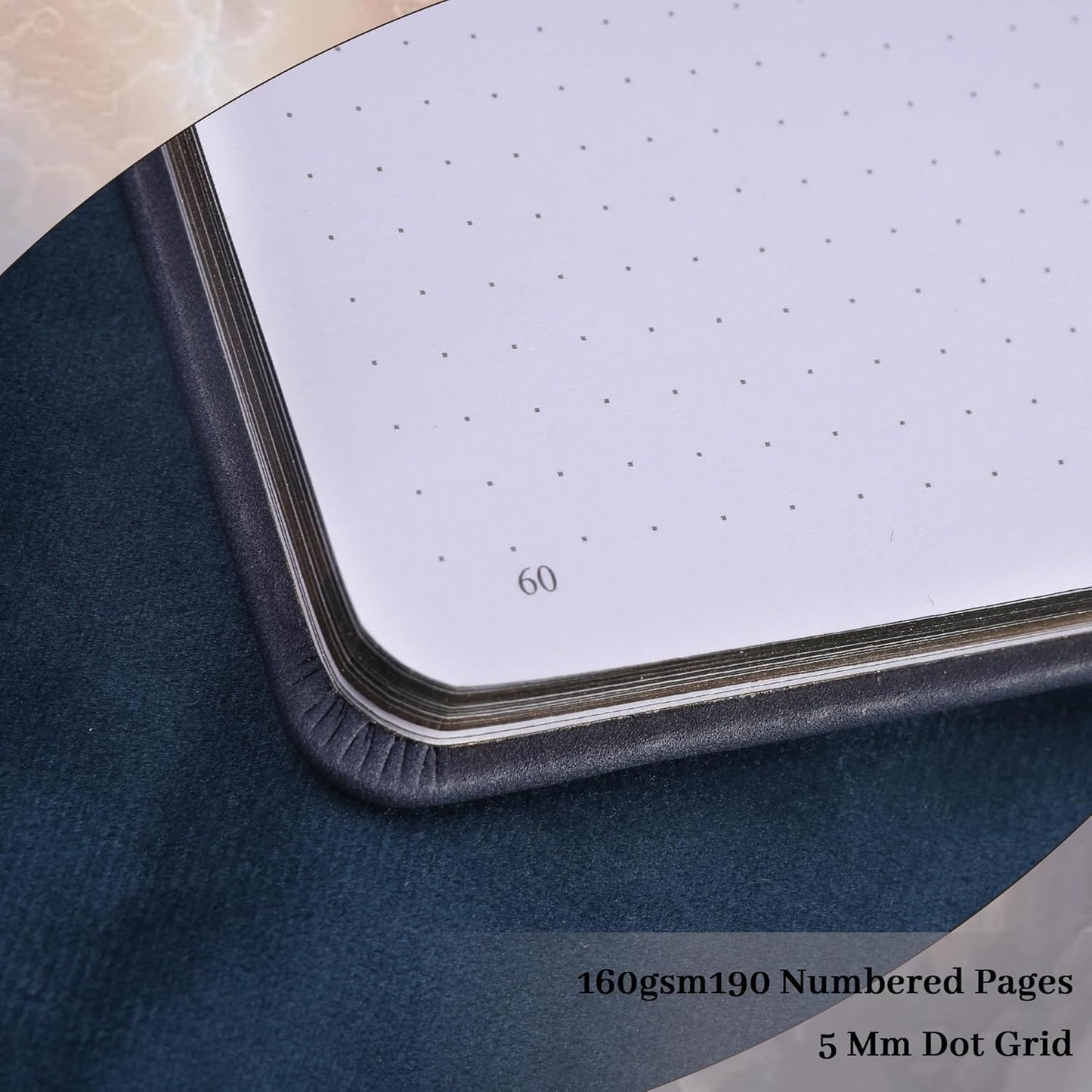 TIEFOSSI Bullet Dot Journals for Women Men, Dot Journals for Writing Women, 160gsm Thick Paper, 190 Numbered Pages, for Planner Organization