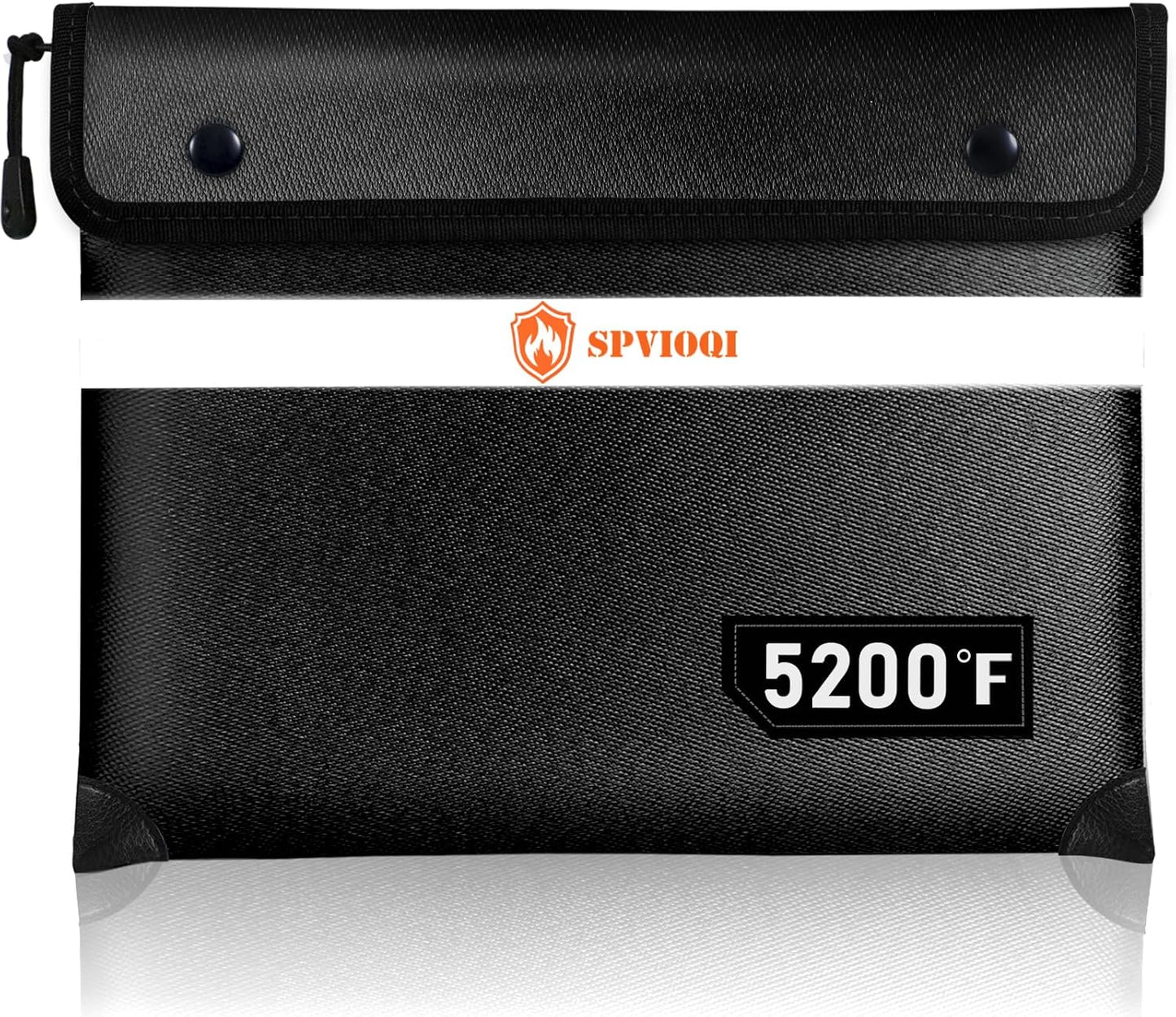 Fireproof Document Bag 5200°F with Heat Insulated, Fireproof Money Bag for Cash with Zipper and Reflective Strip, 14.2” X 11” Fireproof Safe Storage Pouch for Valuables