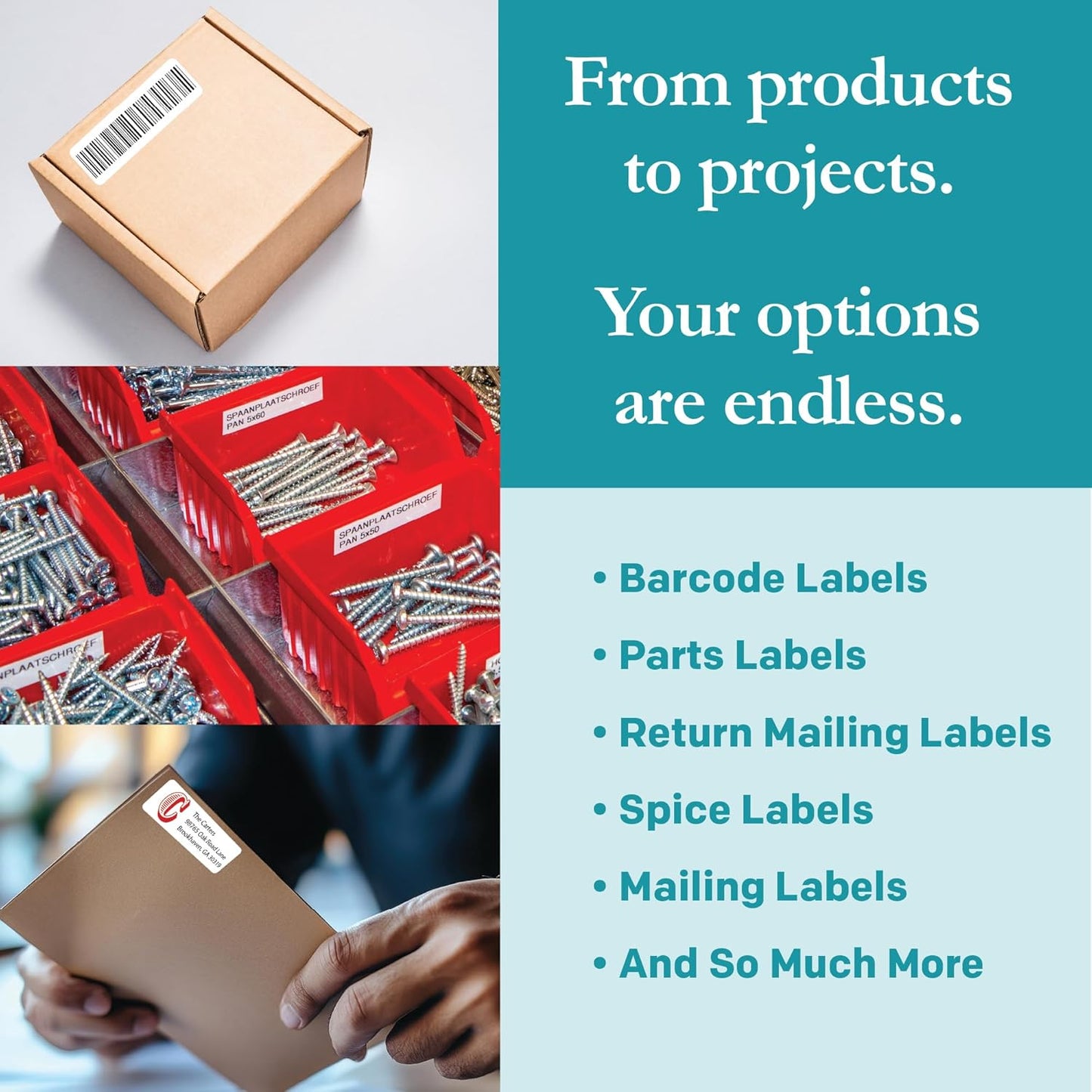 Premium Label Supply White Sticker Address Labels – 4" x 1.5" – Laser/Inkjet Compatible – (12 per Sheet), 500 Sheets – 6,000 Total Adhesive Labels