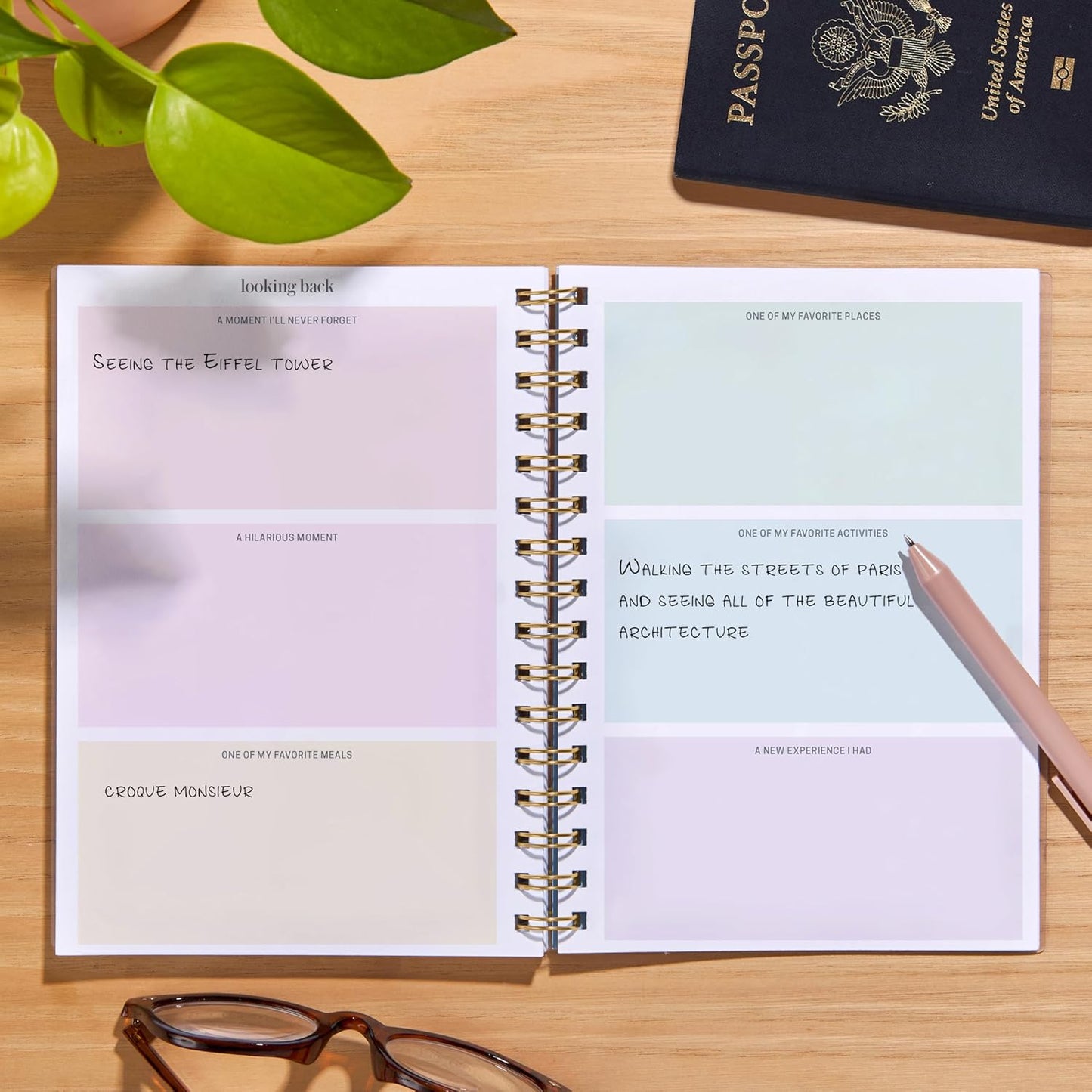 Inspired by Erin Condren Soar A5 Travel Journal, Portable Vacation Planner & Travel Journal in One, Soar Cover Design with Organized Trip Planning Interior Layout