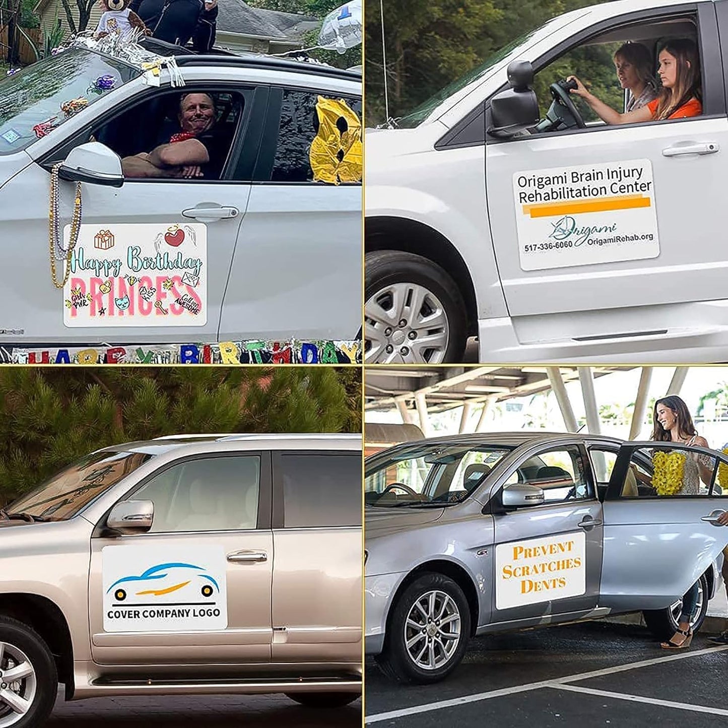 Car Magnetic Sheet, Large Blank White Magnet Sign Roll for Vehicle Doors, 11.5" x 17.5", 30 Mil Thick - Ideal for Custom Personalization Décor, Temporary Ads, Instructional & Warning Signs (2)