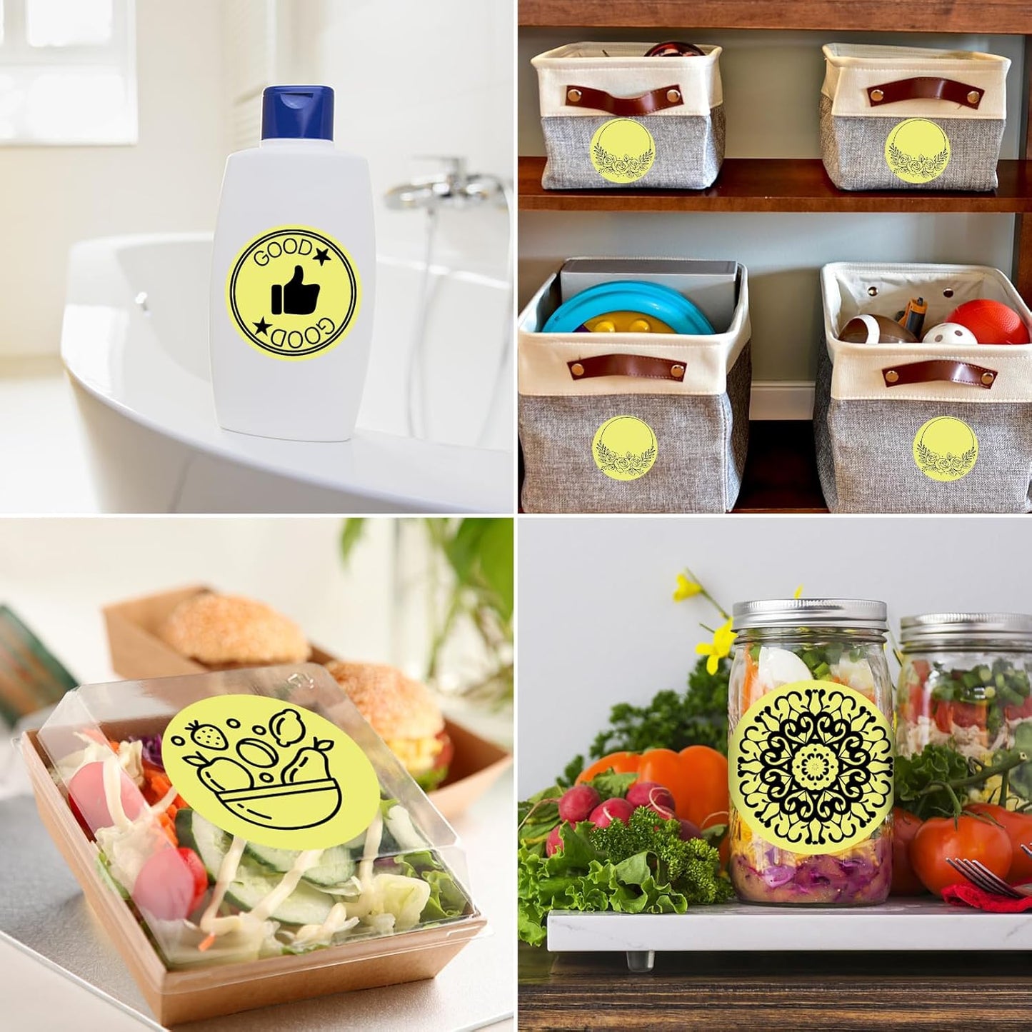 MFLABEL 750-Pack Yellow Round Labels (2 Inch) - Thermal Printer Sticker Rolls for Shipping, Organizing, Crafts & DIY (Compatible w/Direct Thermal Printers)