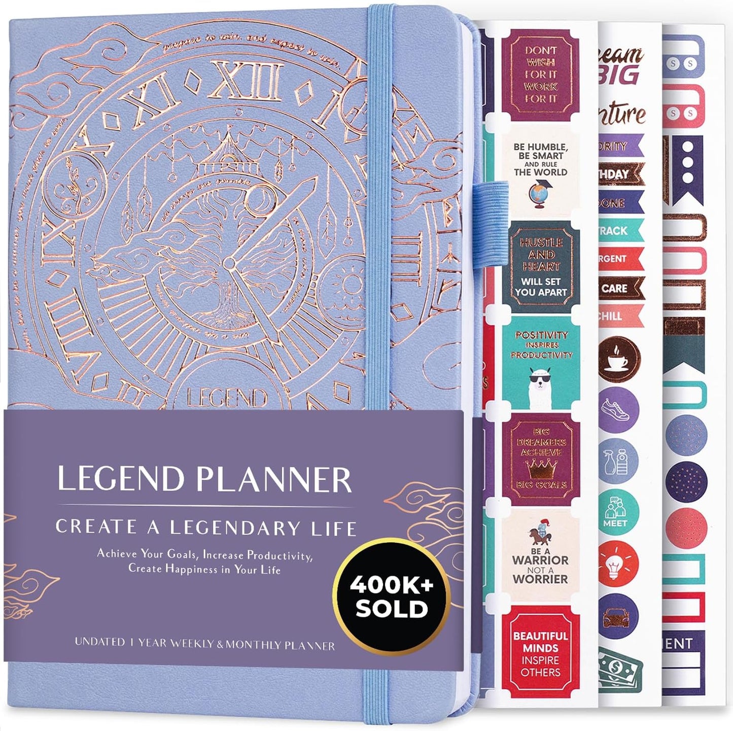 Legend Planner – Weekly & Monthly Life Planner to Hit Your Goals & Live Happier. Organizer Notebook & Productivity Journal. A5 (Periwinkle)