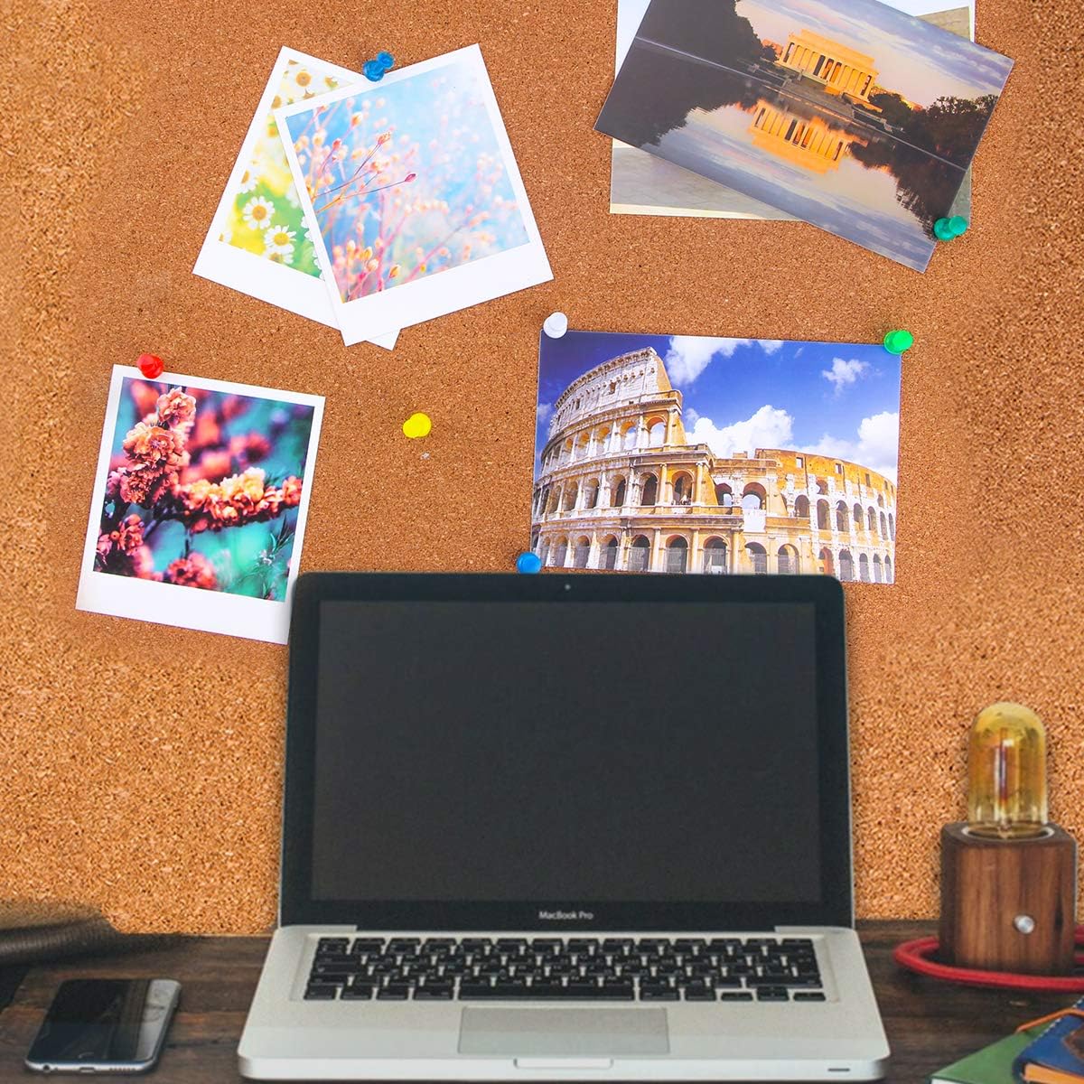 Yalis Push Pins 600 Count, Standard Multicolored Thumb Tacks Steel Point and Colors Plastic Head