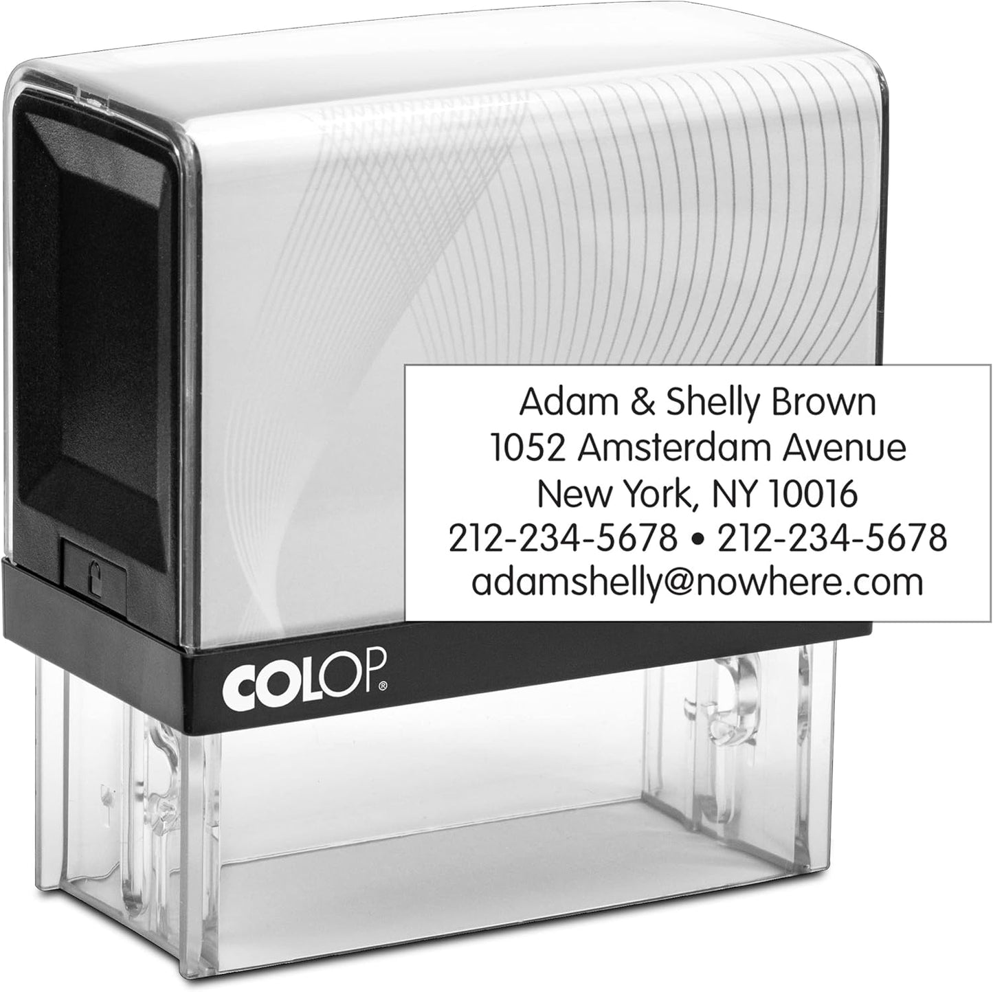 COLOP Large Size Self Inking Custom Text Stamp - Choose from Many Fonts & 15 Ink Colors